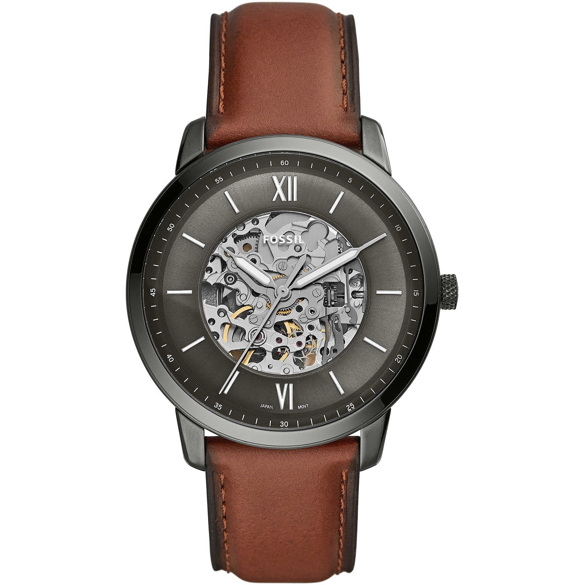 FOSSIL Neutra Automatic Watch for Men - Stainless Steel or Leather Strap - Classic Dress & Casual Timepiece for Business, Office & Everyday Wear