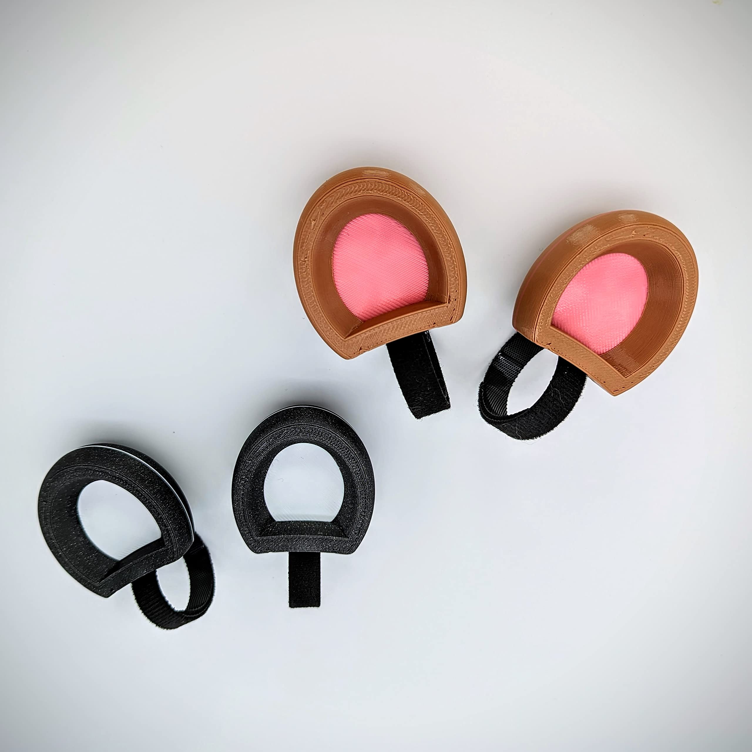 Adorable Brown & Panda Bear Ears Headphone Attachment - Cute Self-Fastening Ears for Gamers & Streamers (Sparkle Black/White) - Perfect for Live Streaming, Cosplay & Gaming Accessories