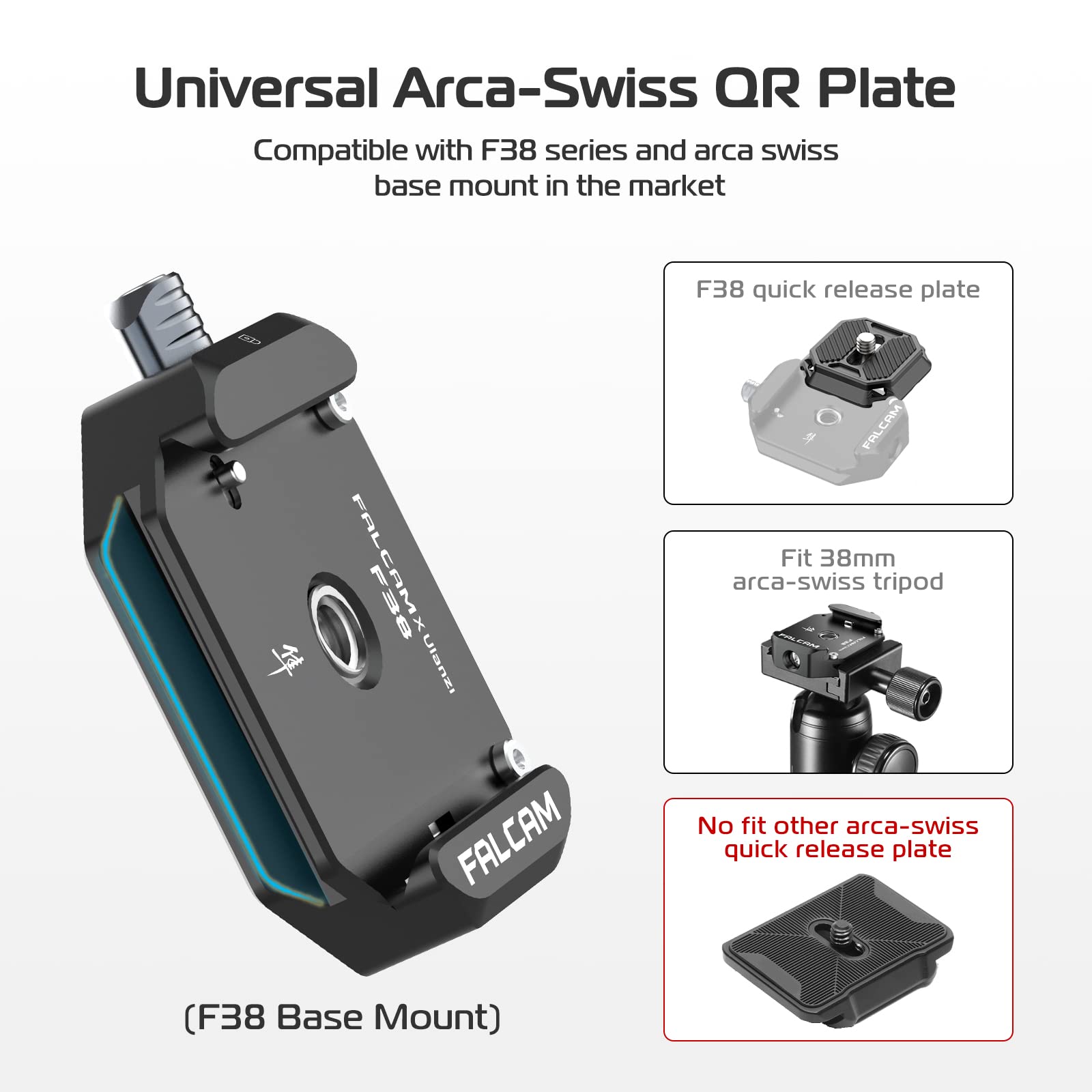 ULANZI F38 Quick Release Plate Base Mount with 1/4