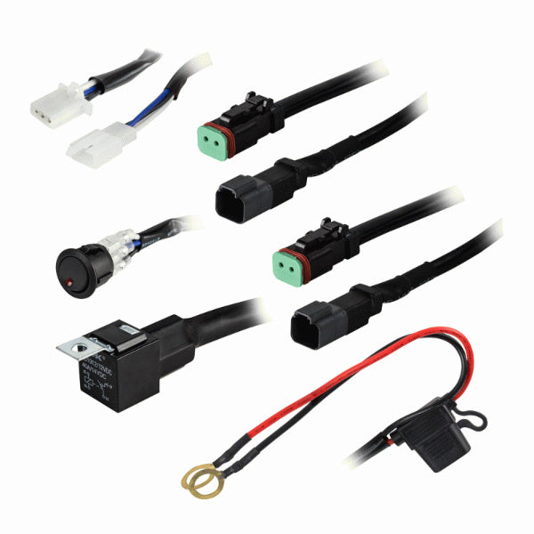 Heise HE DLWH1 2-Lamp LED Wiring Harness Kit - Waterproof Connectors for Car, Truck, Boat, RV Lighting Installation & Upgrades