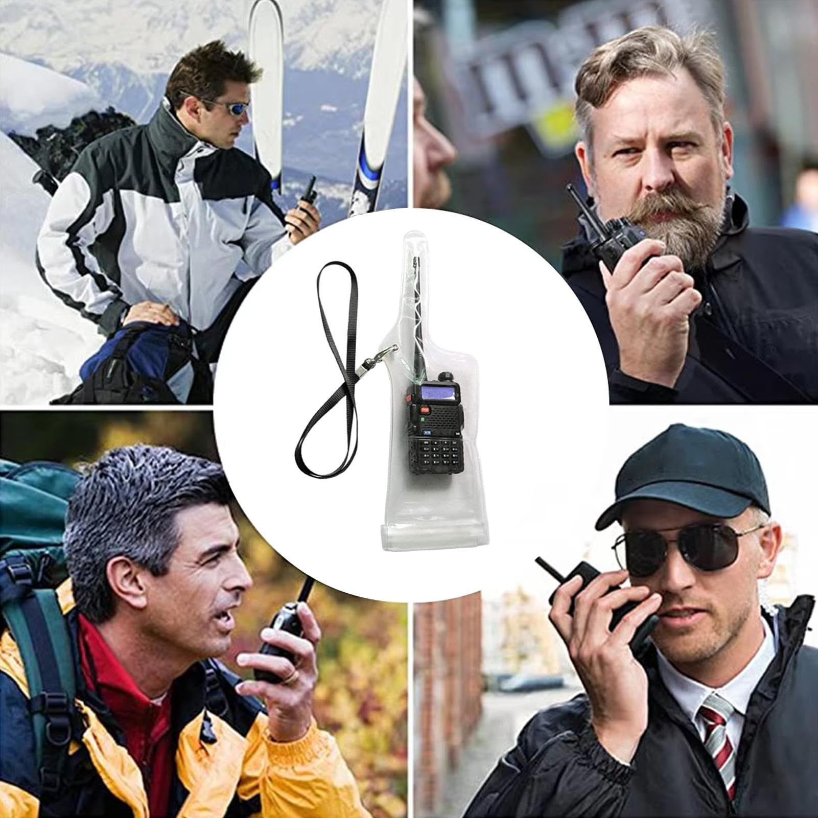 Waterproof Walkie Talkie Case - Heavy Duty Two Way Radio Rainproof Bag with Lanyard Strap | Weatherproof Radio Enclosure & Carry Holster for Outdoor, Construction, Hiking, Camping and Emergency Use