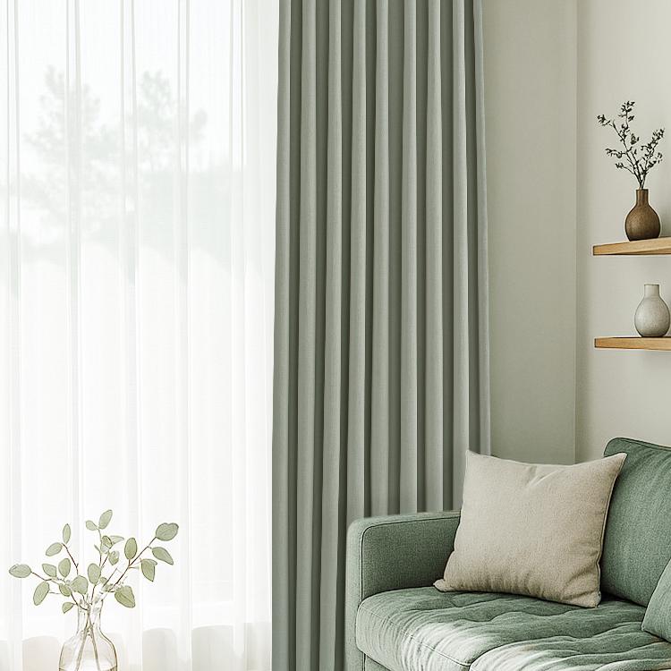 Seren Chenille Beige White Blackout Curtains - Heavyweight Thermal Insulated Custom Drapes for Living Room & Bedroom - Noise Reducing & Light Blocking Window Treatments