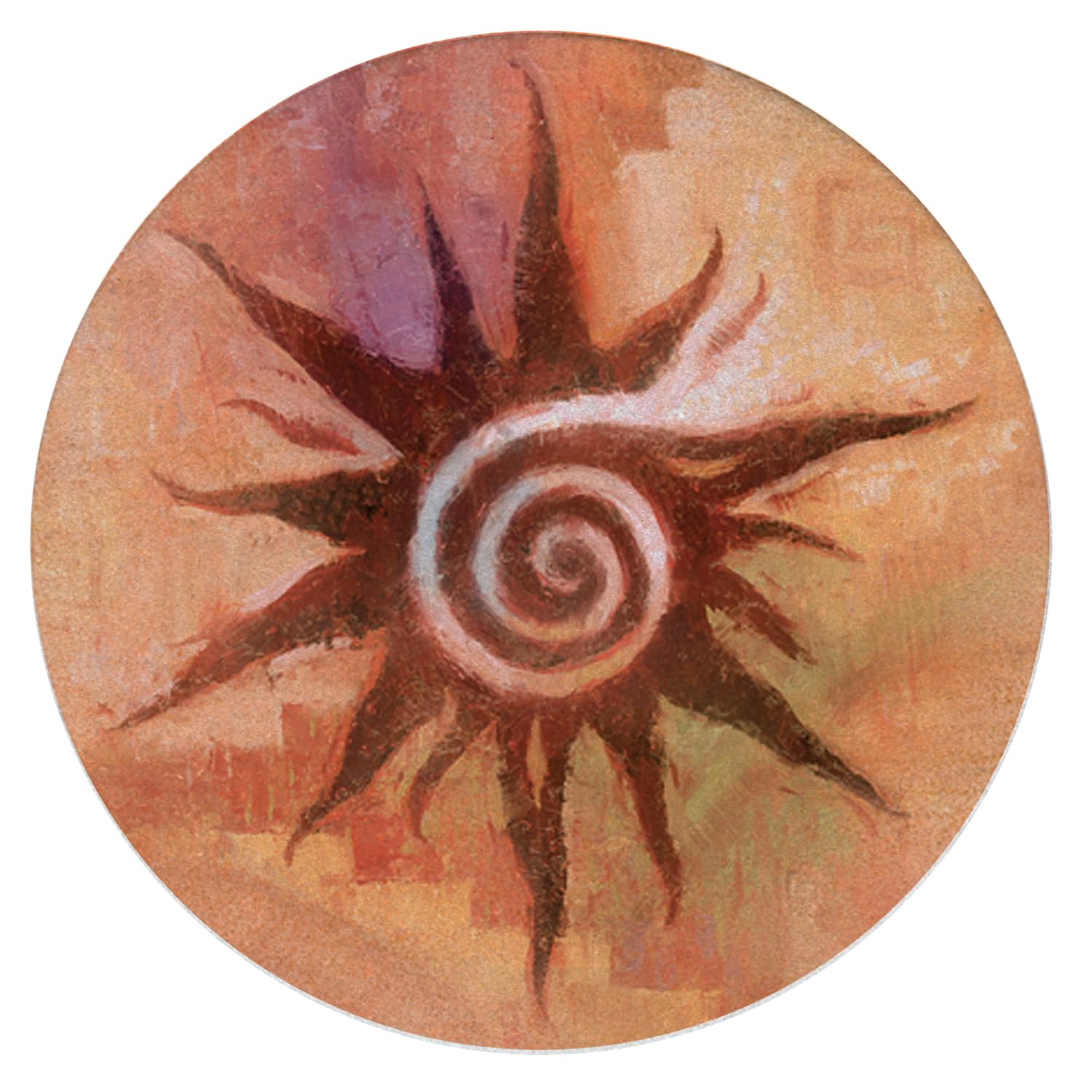 Thirstystone Spiral Sun Natural Sandstone Coaster Set of 4 | Eco-Friendly, Absorbent & Easy to Clean Coasters | Perfect for Coffee, Wine & Beverage Protection on Tables