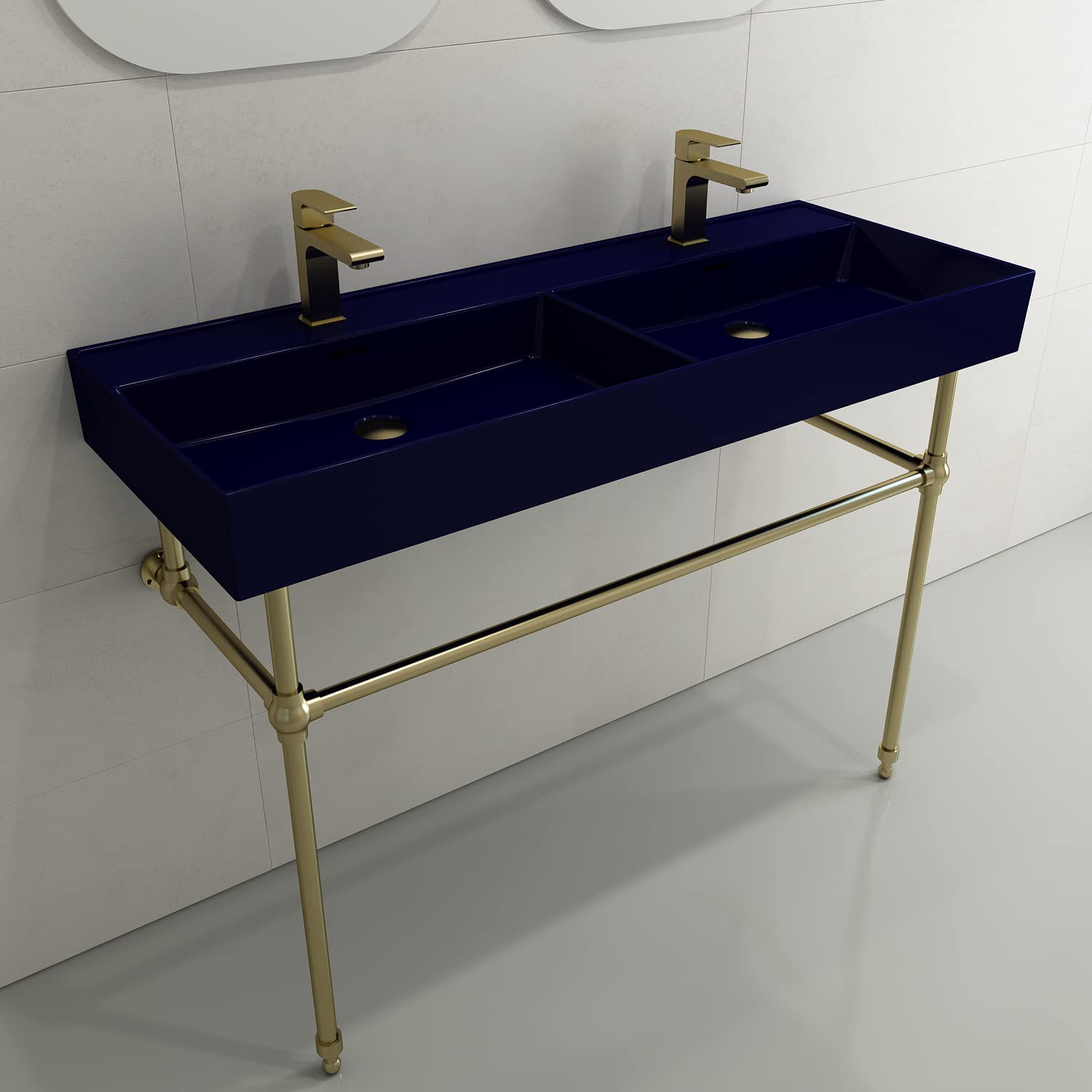 BOCCHI Metal Console Leg Set in Matte Gold - Sturdy Furniture Legs for Sofa, Table, Desk, and Cabinet - Perfect for Living Room, Bedroom, and Office Decor