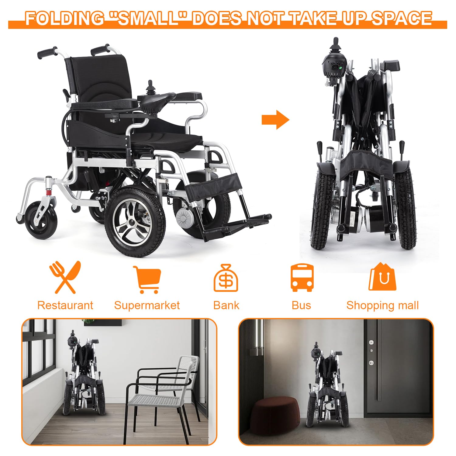 **Lightweight Foldable Electric Wheelchair for Adults & Seniors - 20 Miles Long Range, All-Terrain Power Wheelchair, Airline Approved & Durable - Perfect for Travel, Outdoor Adventures & Daily Mobility**