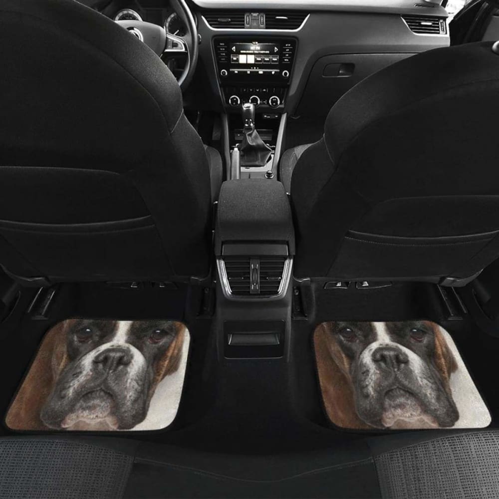 Funny Boxer Dog Face Car Floor Mats - Non-Slip Custom Fit for SUVs, Trucks & Sedans - Perfect for Pet Lovers & Car Enthusiasts