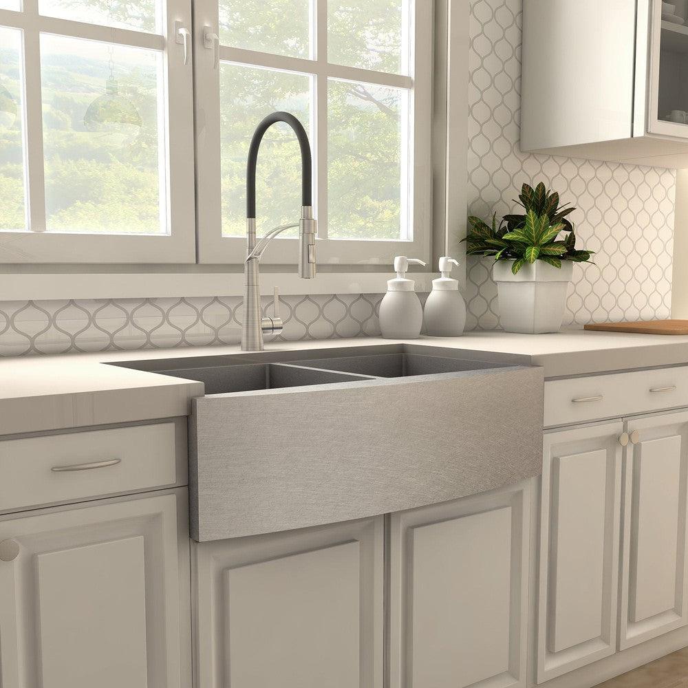ZLINE Da Vinci Pull Down Single Handle Kitchen Faucet in Brushed Nickel - Modern Design for Easy Cooking & Dishwashing | Perfect for Home & Restaurant Use (DAV KF BN)