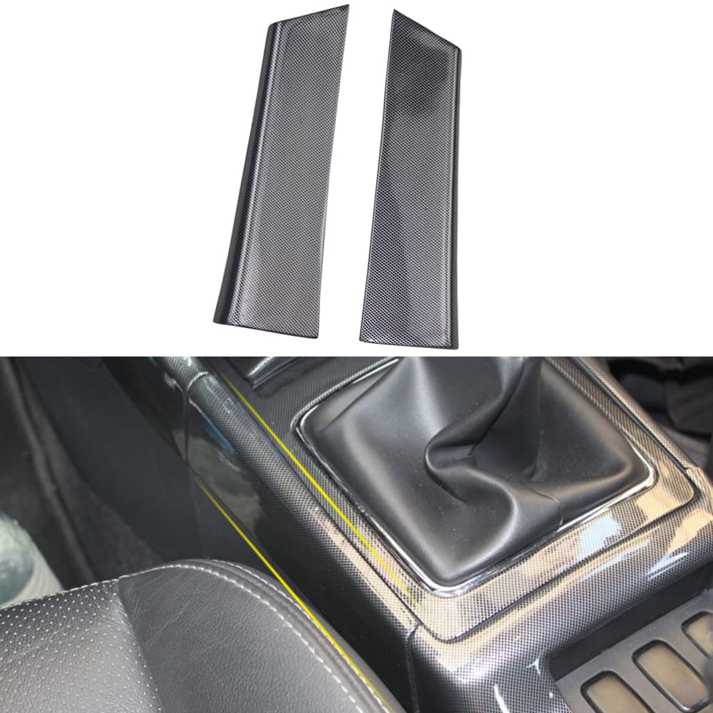 Carbon Fiber Gear Console Side Strip Cover Trim for Mitsubishi Lancer 2008-2017 (2PCS) - Black Car Interior Accessories for Enhanced Style & Protection