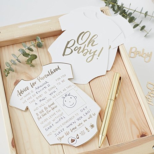 Fun Baby Shower Games & Ideas - Pack of 10 Oh Baby Advice Cards for Gender Reveal & New Parent Celebrations