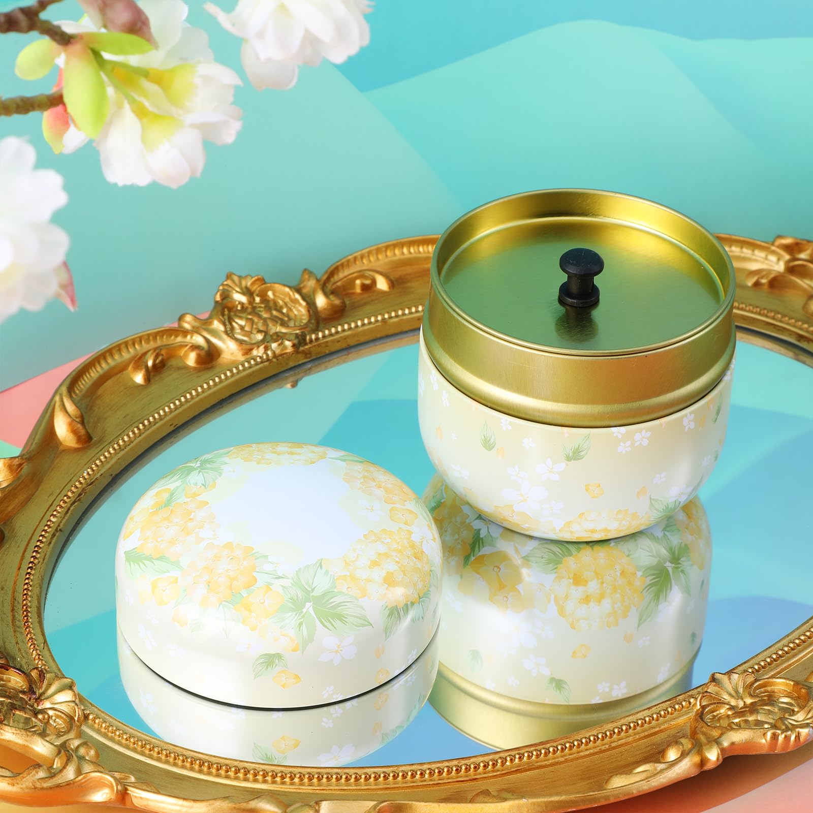 Premium Soft Powder Case with Puff - Portable Loose Powder Container with Lid | Travel-Friendly Dusting Powder Box for Women | Perfect for Home, Bath & On-The-Go Makeup Touchups (Yellow)