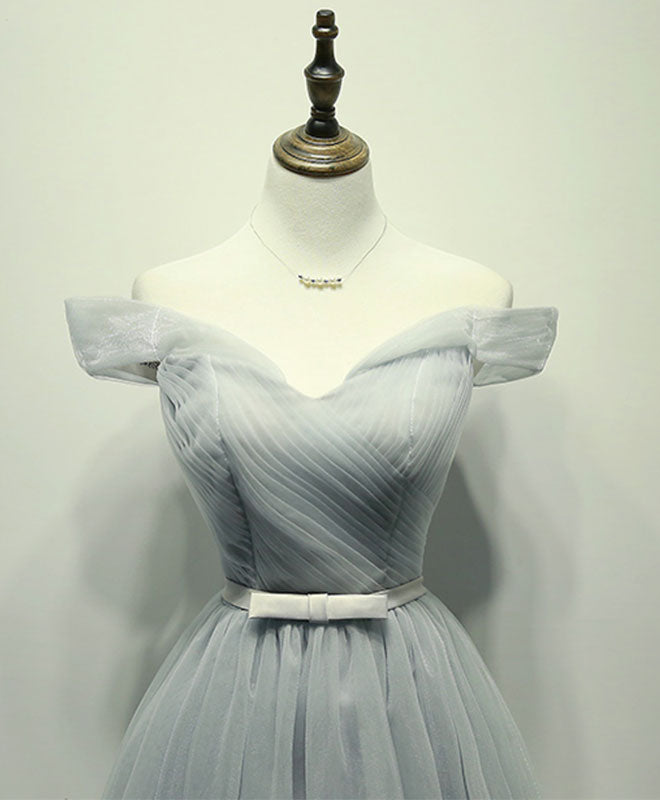 Elegant Gray Tulle Short Prom Dress & Bridesmaid Dress - Perfect for Homecoming, Cocktail Parties & Formal Events