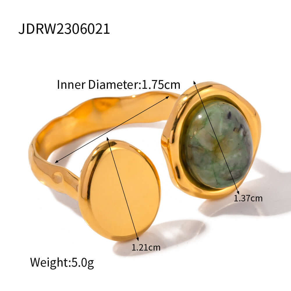 Chunky French Gold Open Cuff Waterproof Split Ring Bracelet | JDR021 | Elegant Jewelry for Women, Perfect for Parties, Weddings & Daily Wear