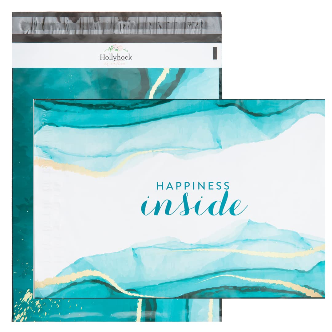 100 Pack 10x13 Poly Mailers - Durable Shipping Bags for Small Business & Clothing | Large Mailing Envelopes | Cute Blue Agate Poly Bags for Ecommerce, Retail & Online Store Packaging