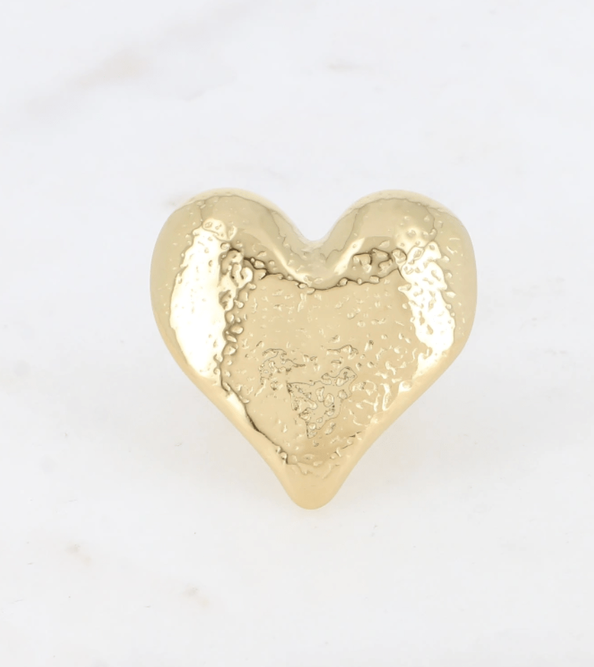 Hammered Large Heart Ring - Bold Elegance & Delicate Charm for Women | Perfect for Valentine's Day, Anniversary & Romantic Gifts