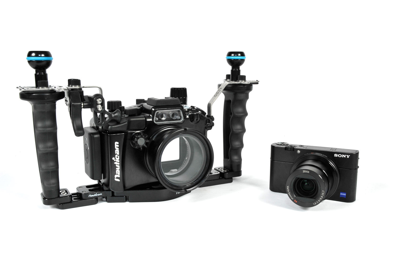 Sony RX100 V Underwater Housing Kit - Pro Package with Flexitray, Right Handle, Ball Mounts & Shutter Release Extension for Scuba Diving & Underwater Photography