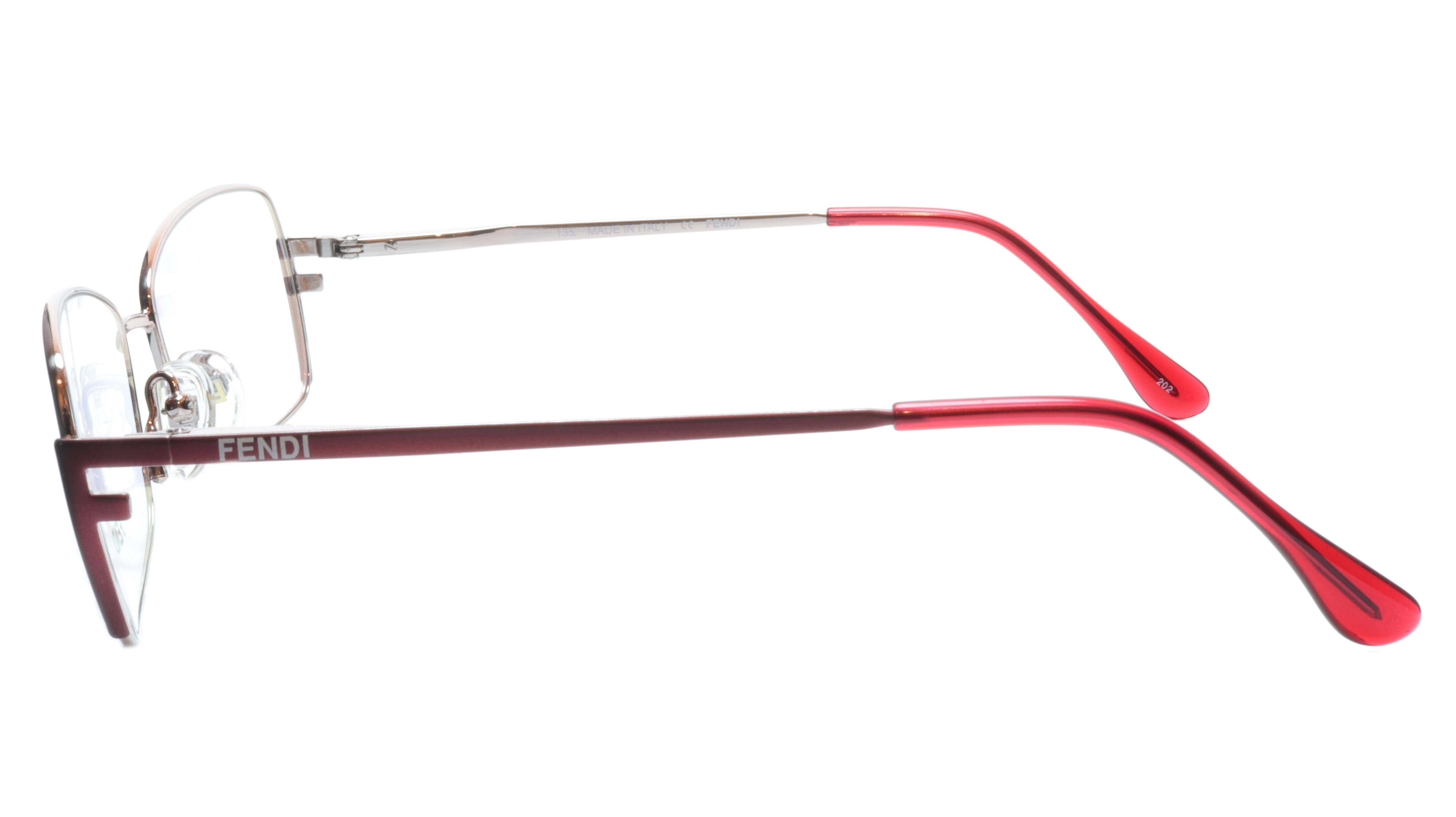 FENDI F959 (688) Metal Eyeglasses Frame - Shiny Rose Gold, Made in Italy, Size 54-16-135, 33mm Bridge - Luxury Designer Sunglasses for Women & Men, Perfect for Everyday Wear & Fashion Accessories