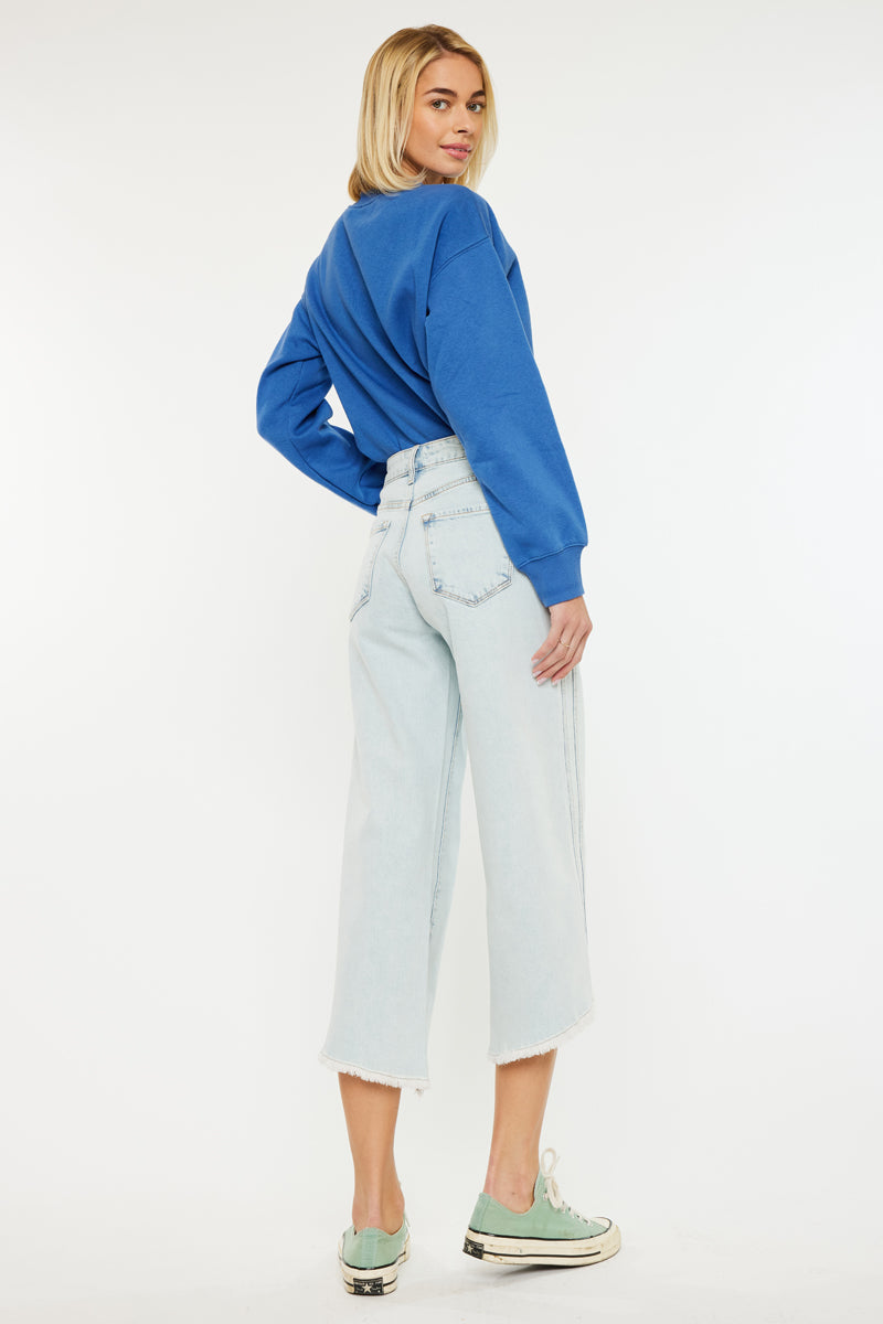 Arnie High Rise Crop Gaucho Pants for Women - Stretchy Comfortable Wide Leg Trousers - Perfect for Casual Wear, Office & Travel