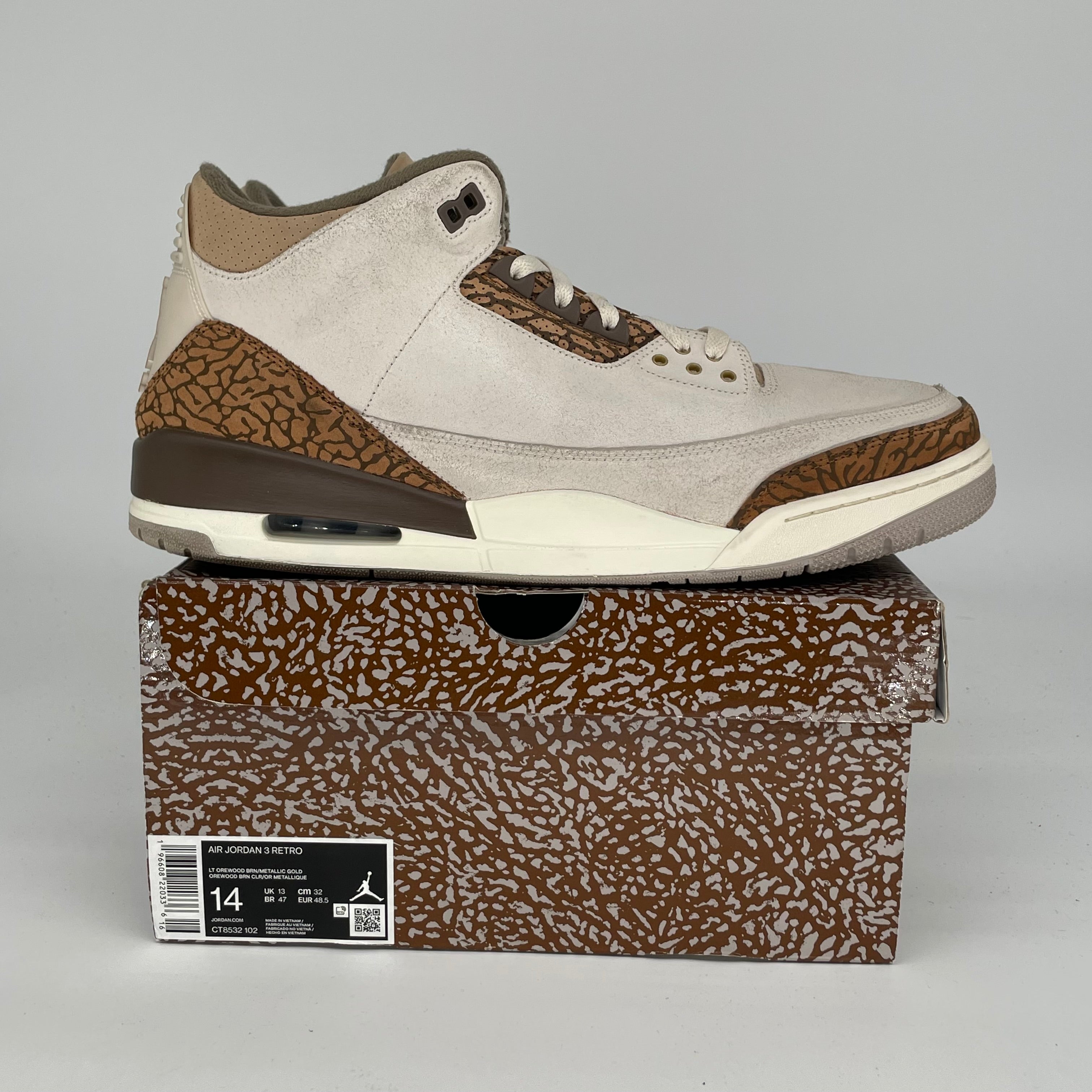AIR JORDAN 3 PALOMINO Men's Basketball Shoes Size 14 - Retro Style Sneakers CT8532-102 | Perfect for Streetwear, Casual Outfits & Basketball Games