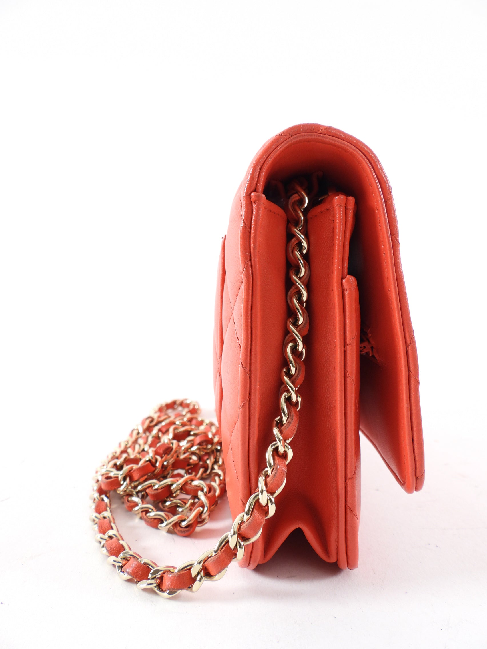 Chanel Red Quilted Leather Timeless Classic Wallet on Chain Bag - Luxury Crossbody Purse for Women, Evening Parties & Special Occasions