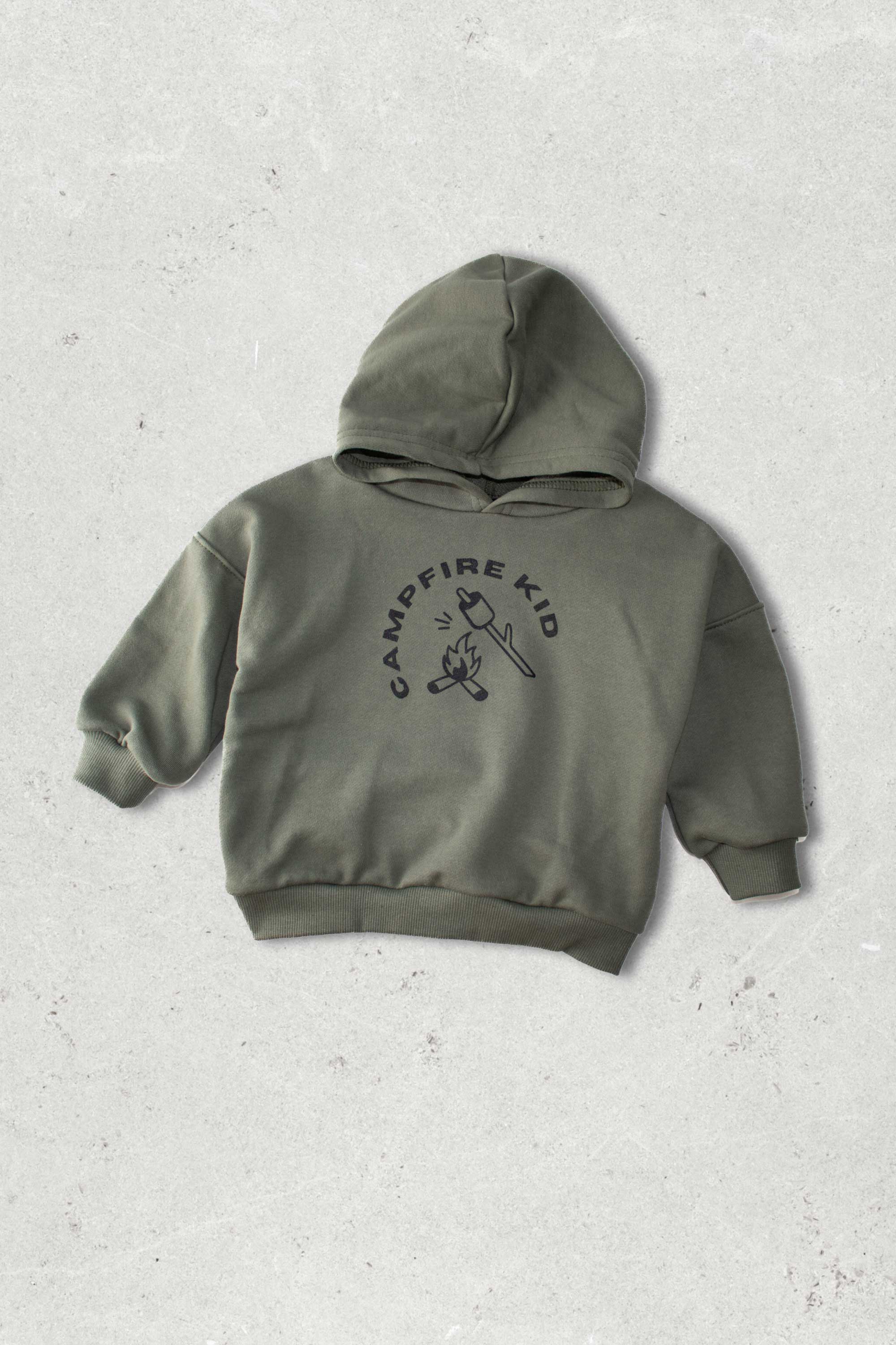 Campfire Kid Oversized Hooded Sweatshirt - Cozy Fleece Pullover for Boys & Girls | Perfect for Outdoor Adventures, Camping Trips & Winter Layering