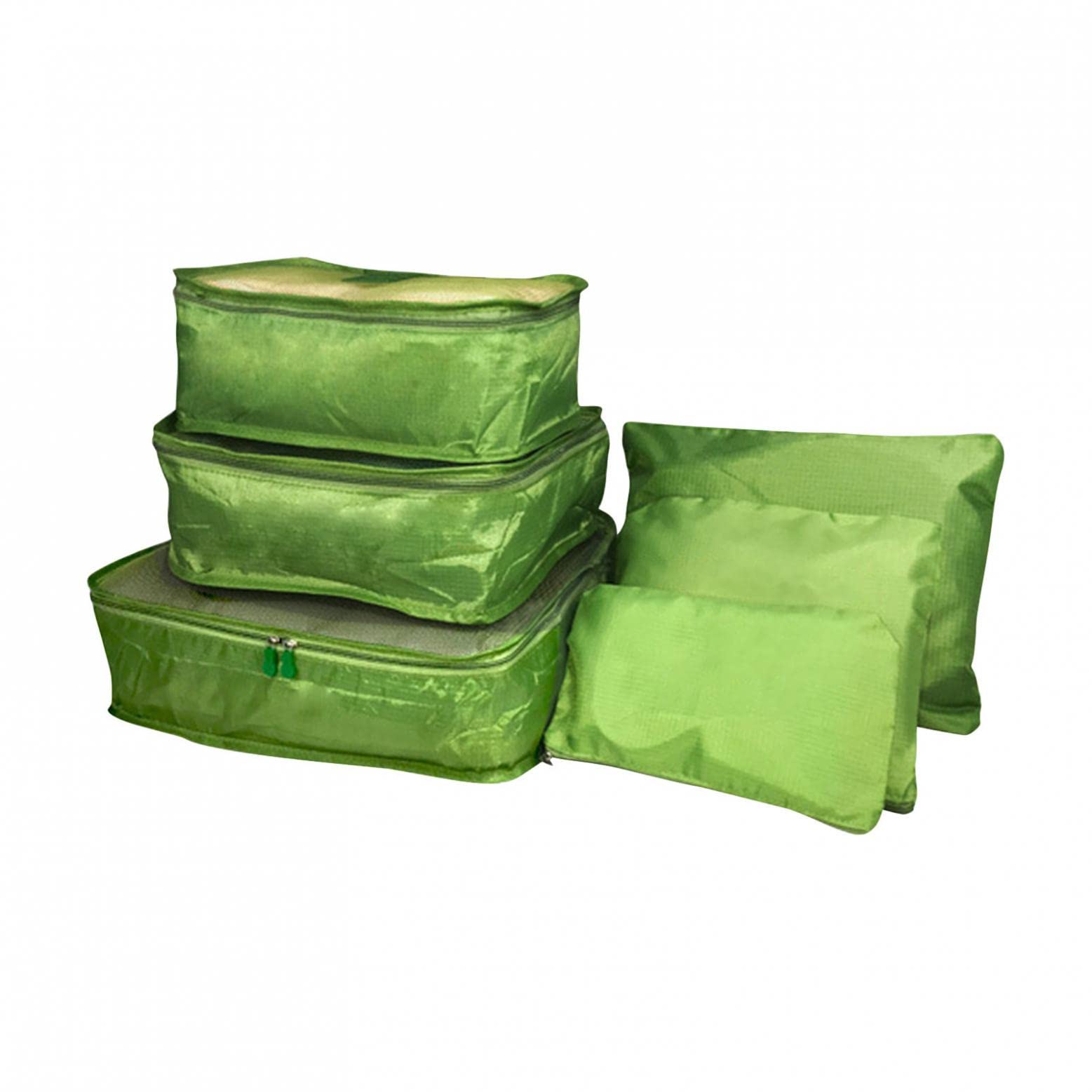 6-Piece Travel Packing Cubes Set - Waterproof Luggage Organizers for Clothes, Underwear, Shoes & Makeup | Portable Storage Bags for Suitcase | Perfect for Business Trips, Vacations & Weekend Getaways (Green)