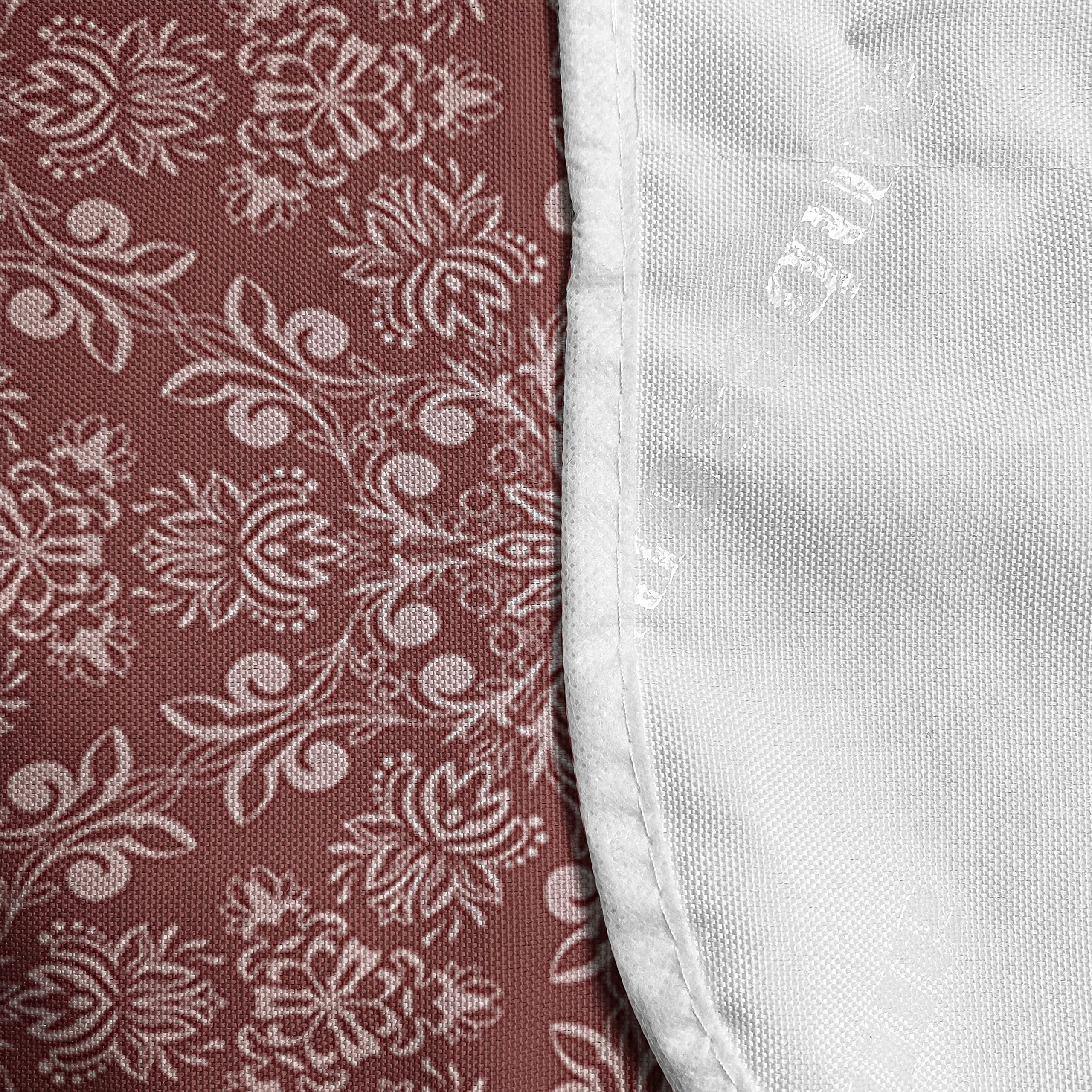 Ambesonne Vintage Microwave Cover with Blossoming Flower Print - Waterproof Kitchen Organizer with Pockets, 36x12 Inches, Warm-Toned Art in Pale Maroon & Salmon | Perfect for Vintage-Style Kitchens & Microwave Protection