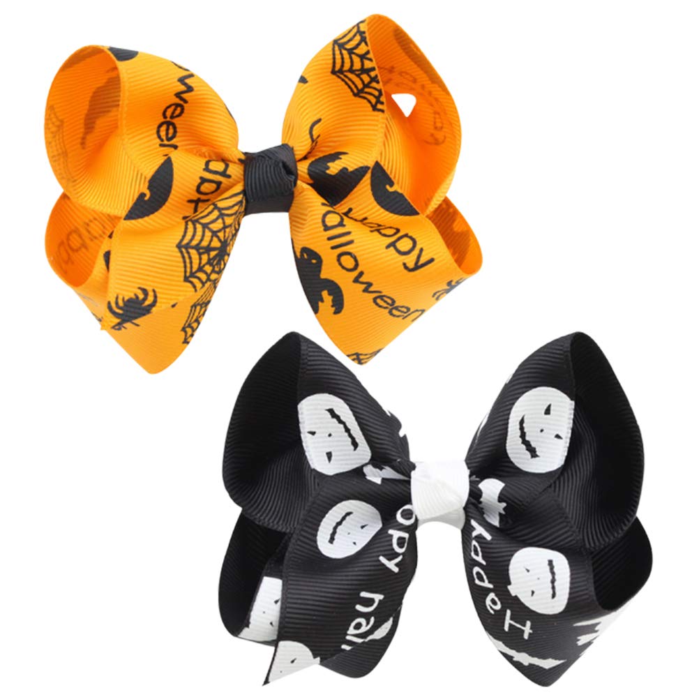 2pcs Halloween Spider Hair Clips for Kids - Pumpkin Pattern Hair Bows, Halloween Headwear & Costume Accessories for Girls, Boys, Toddlers | Perfect for Halloween Parties, Trick or Treating & Costume Events