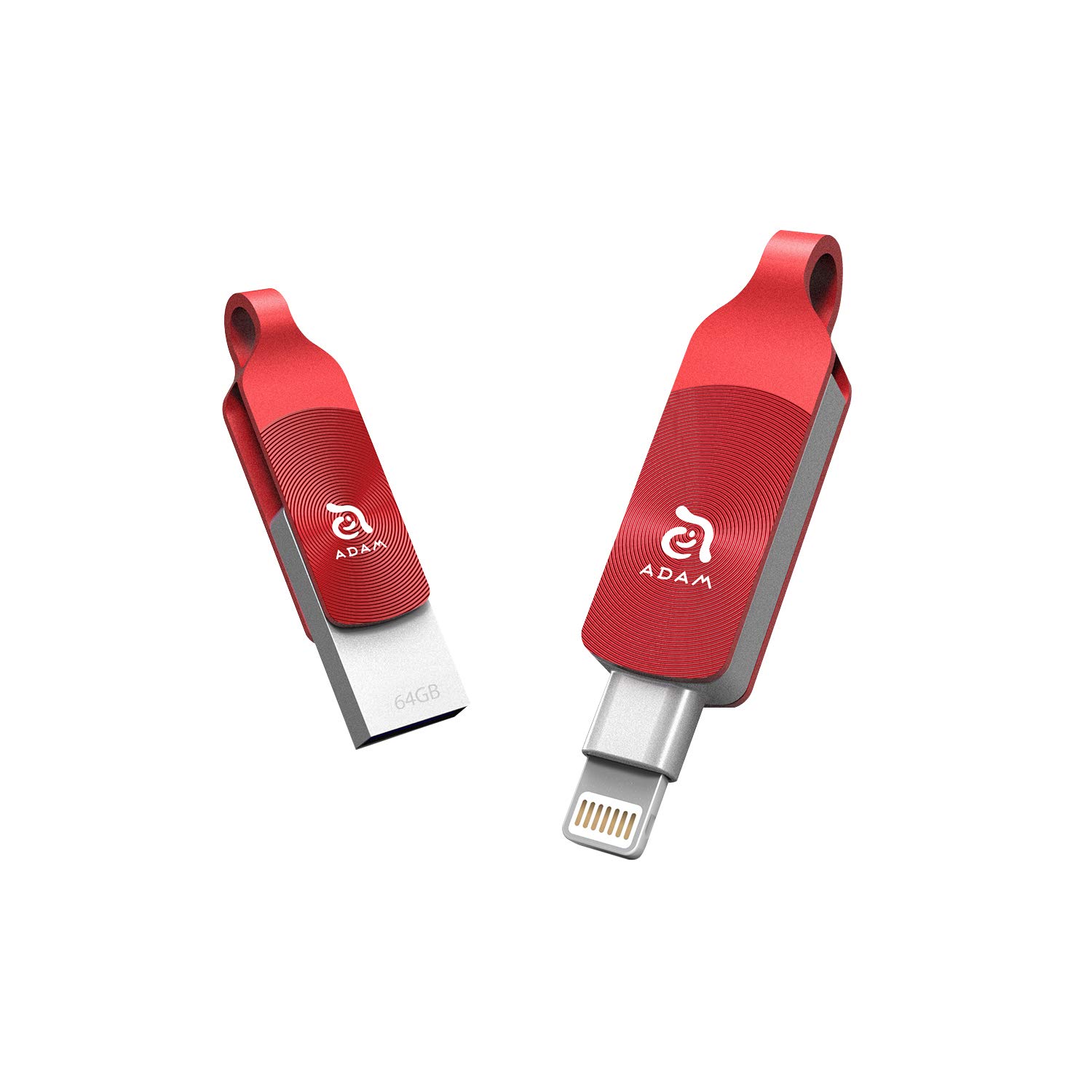 iKlips Duo+ 64GB USB 3.0 & Lightning Flash Drive for iPhone iPad - High-Speed Data Transfer, Portable Storage Solution (Red) - Perfect for Travel, Work & Backup Photos/Videos