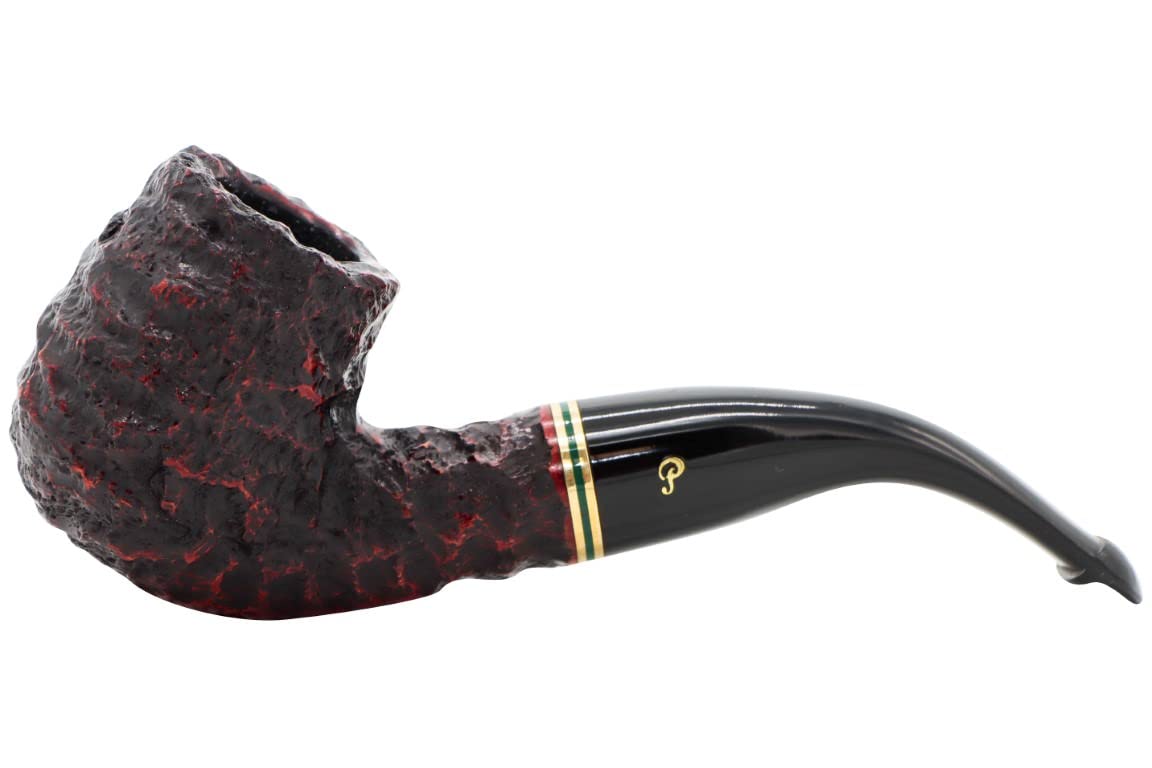 Peterson Emerald Rustic XL90 Tobacco Pipe with P-LIP Stem - Premium Smoking Pipe for Relaxation & Collectors | Perfect for Home Use, Outdoor Smoking & Gifts