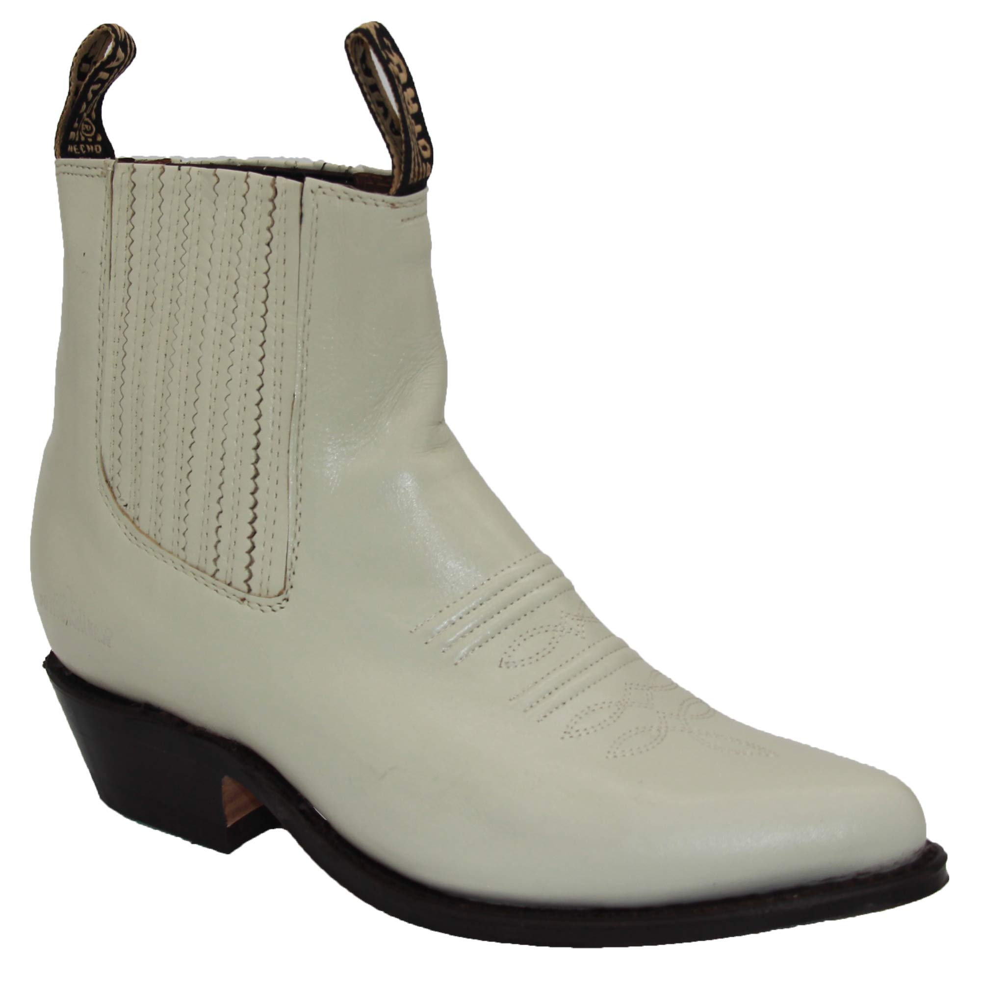 Men's Genuine Leather Western Cowboy Boots - Short Ankle Charro Botin for Rodeo, Country Dancing & Casual Wear