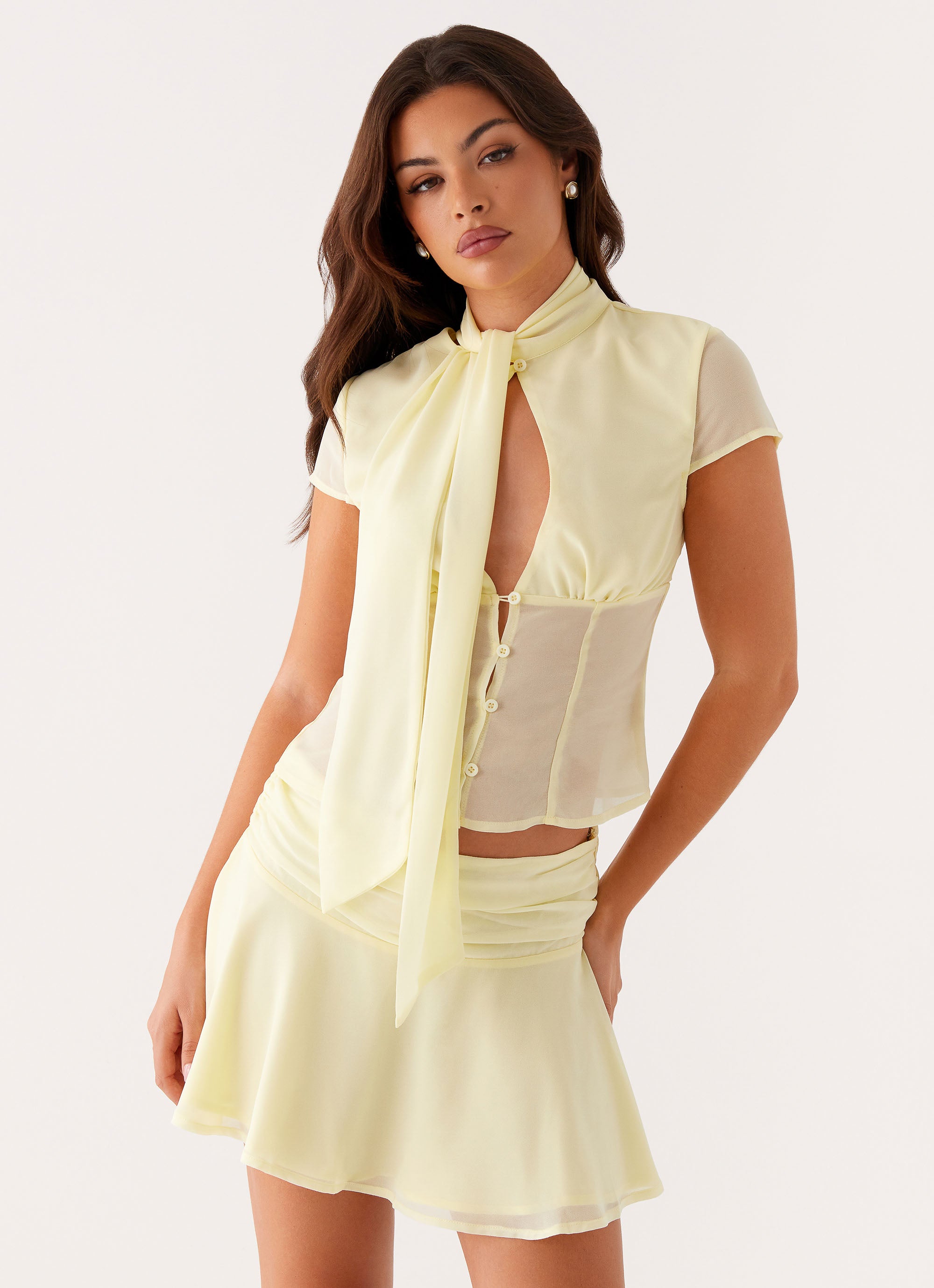 Colby Mini Skirt in Lemon Yellow - Flirty Summer Skirt for Women | Perfect for Beach, Party & Casual Outfits