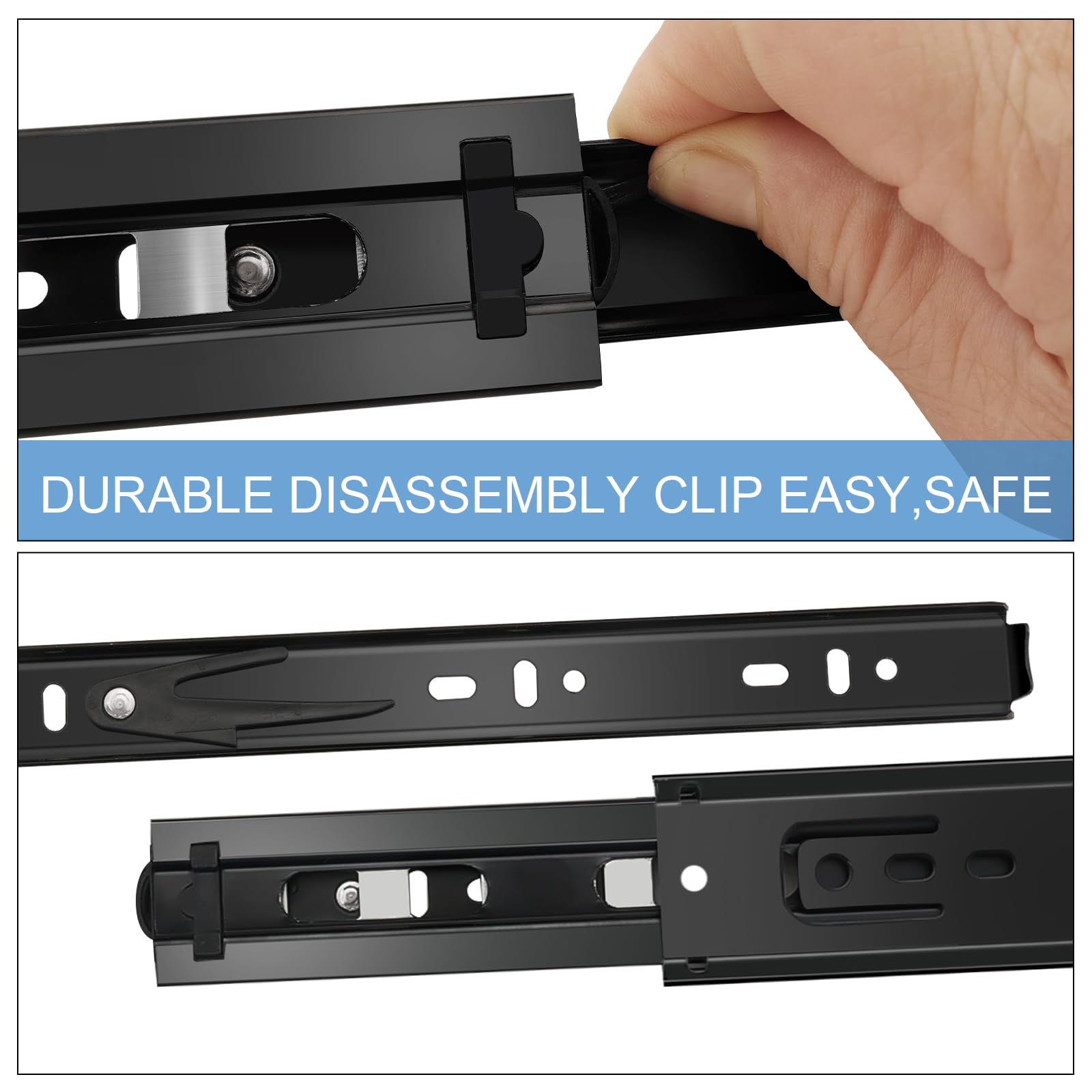 14 Inch Full Extension Ball Bearing Drawer Slides - 6 Pairs (12pcs) Heavy Duty Side Mount Cabinet Rails for Kitchen, Wardrobe, File Cabinet & Trash Can - 100 LB Capacity Black Metal Glides - Perfect for Smooth Cabinet Doors and Drawers in Home & Office Organization
