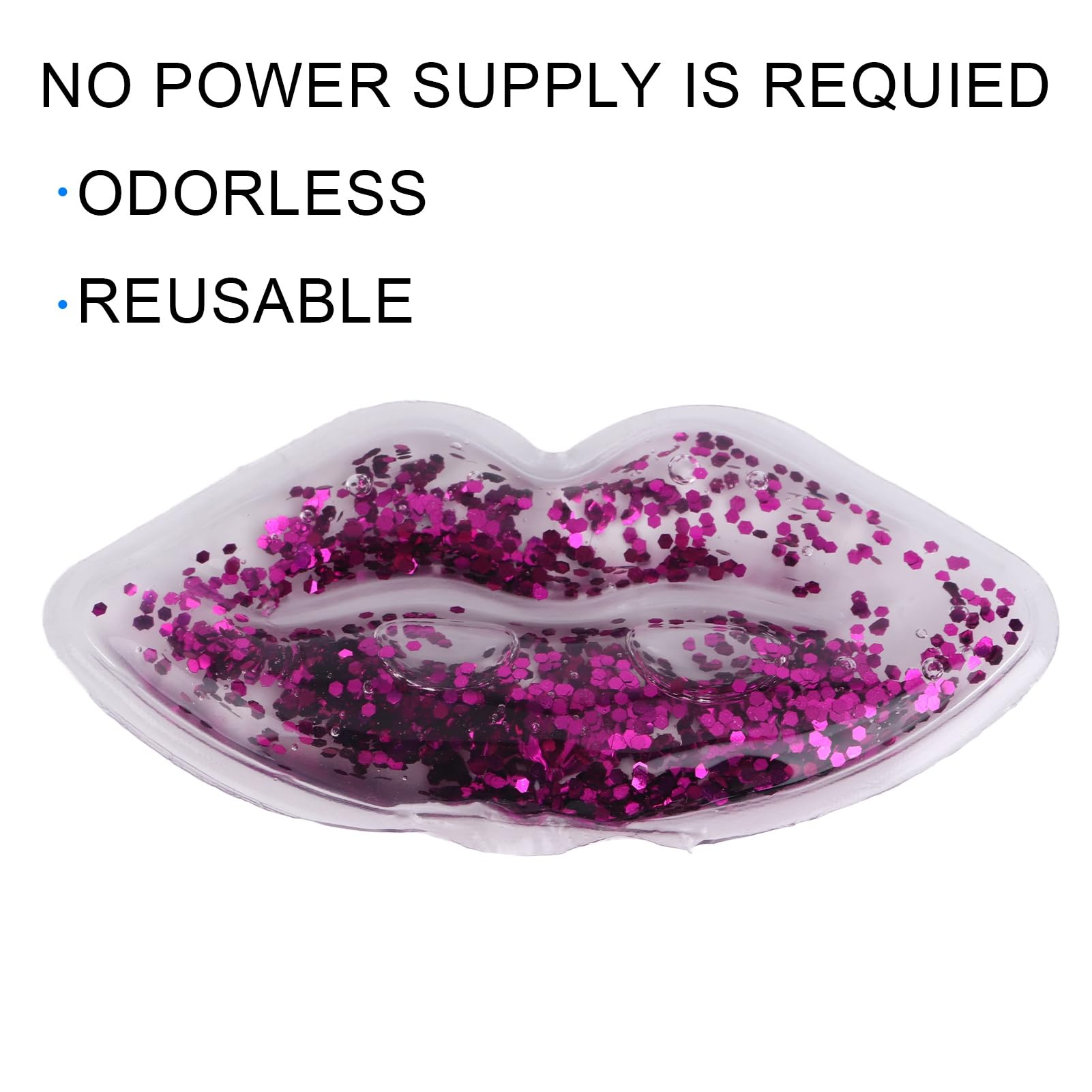 Cooling & Warming Lip Gel Mask with Glitter Sequins - Reusable Hot/Cold Compress for Lips & Eyes - Soothing Gel Bead Therapy for Chapped Lips, Swelling Relief & Spa Relaxation (Perfect for Post-Procedure Care, Dry Winter Days & Beauty Routines)