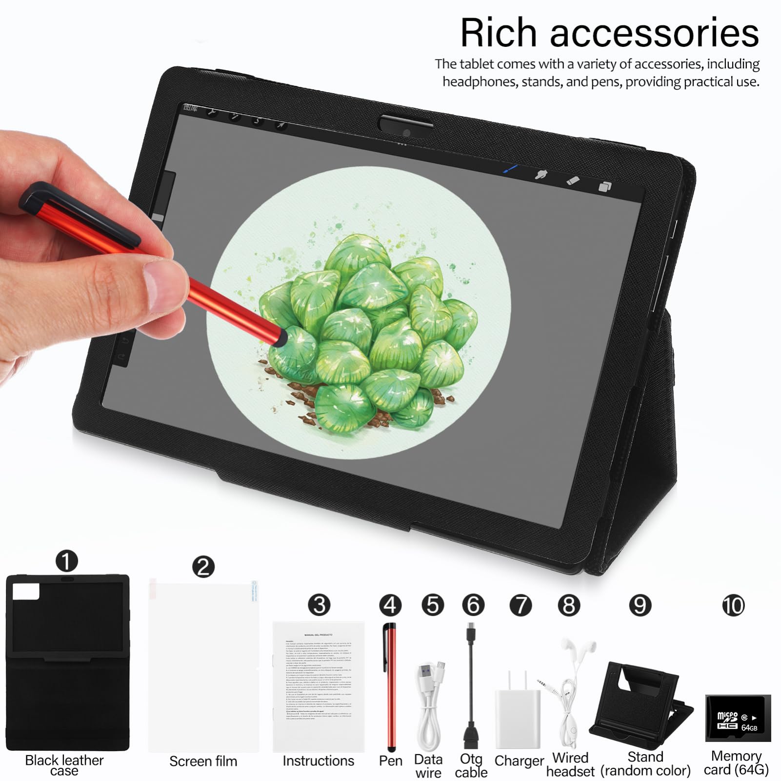 GAROZATION 10.1 Inch Gaming Tablet - Kids Friendly Design for Work, Study & Entertainment | Portable Android Tablet for Online Classes, Note Taking & Media Streaming (Black)