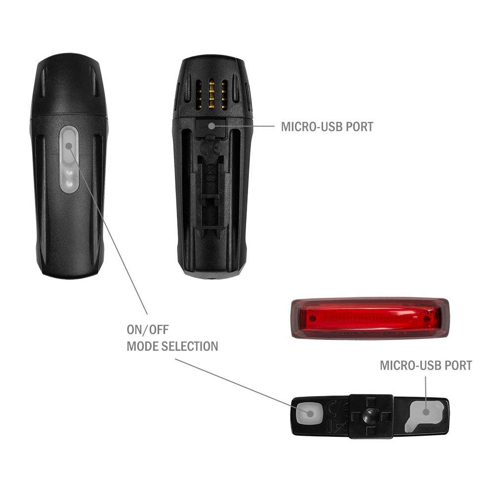 BV Large Waterproof Bike Saddle Bag with USB Rechargeable LED Bike Light - Cycling Accessories for Mountain/Road Bikes, Commuting & Night Riding Safety Gear