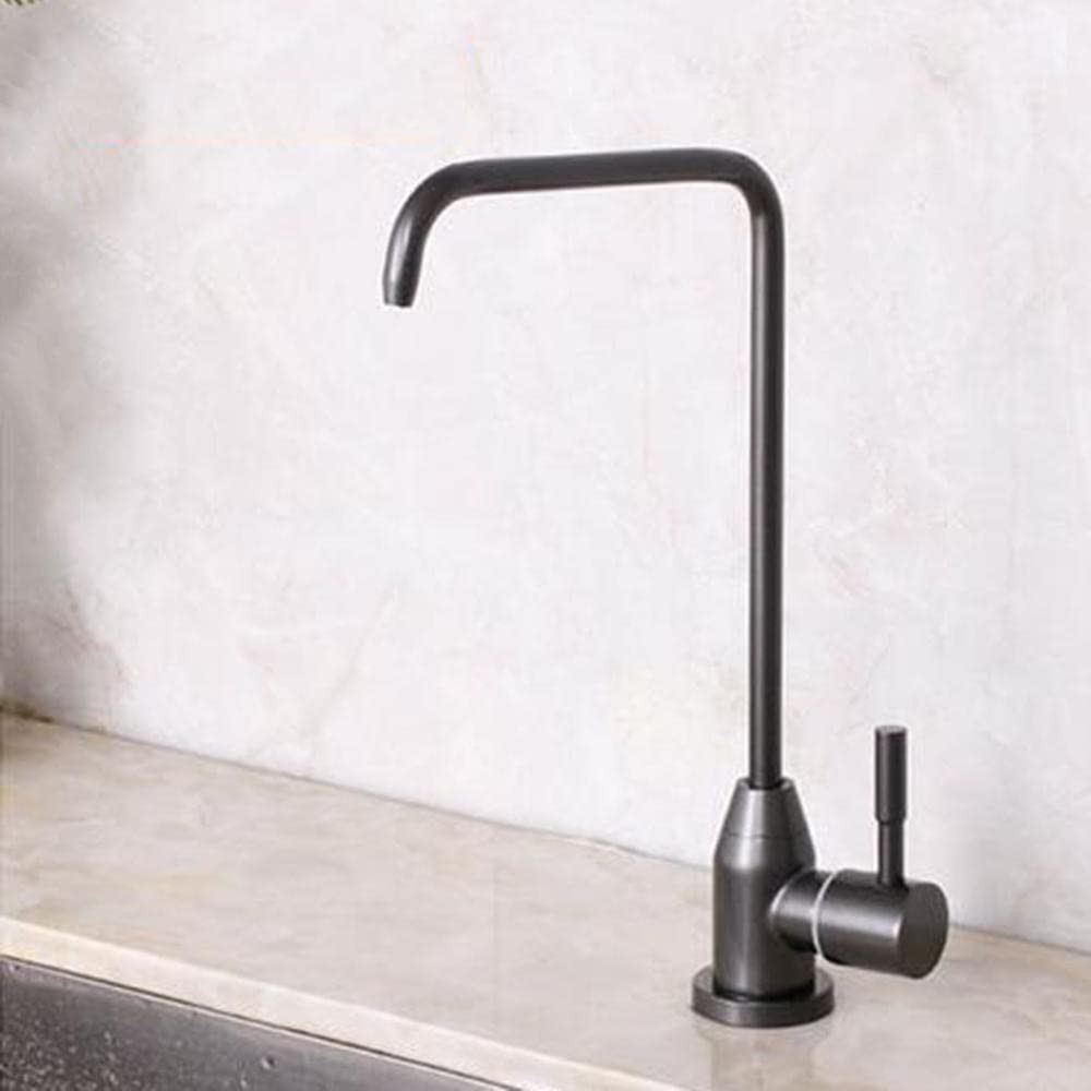 Rotating Water Filter Faucet for Direct Drinking - Cold Water Purifier Tap in Gray (A) - Perfect for Kitchen Sink, RV, and Office Use