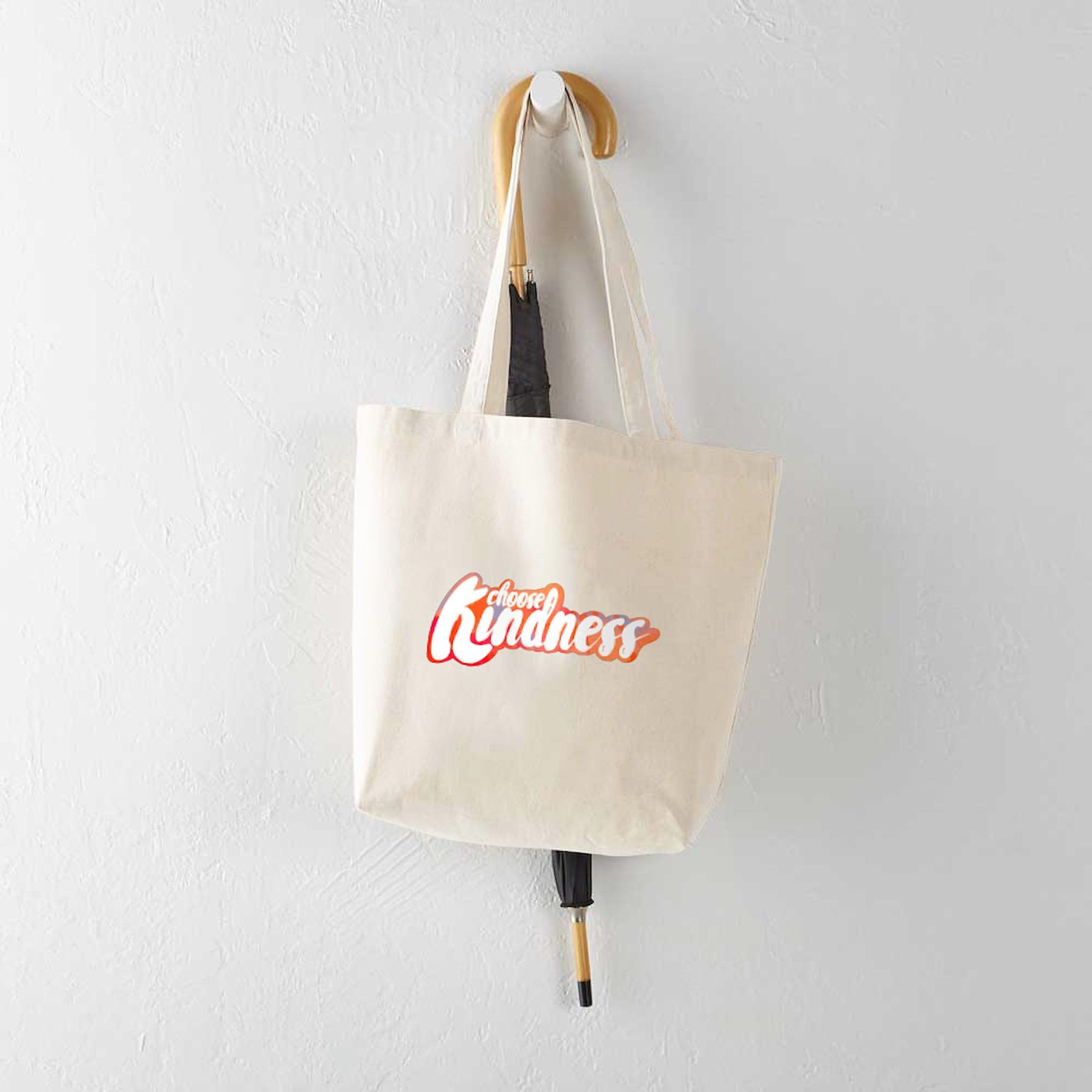 Choose Kindness Natural Canvas Tote Bag - Eco-Friendly Reusable Grocery Shopping Bag for Women & Men - Perfect for Groceries, Beach, Work & Daily Use