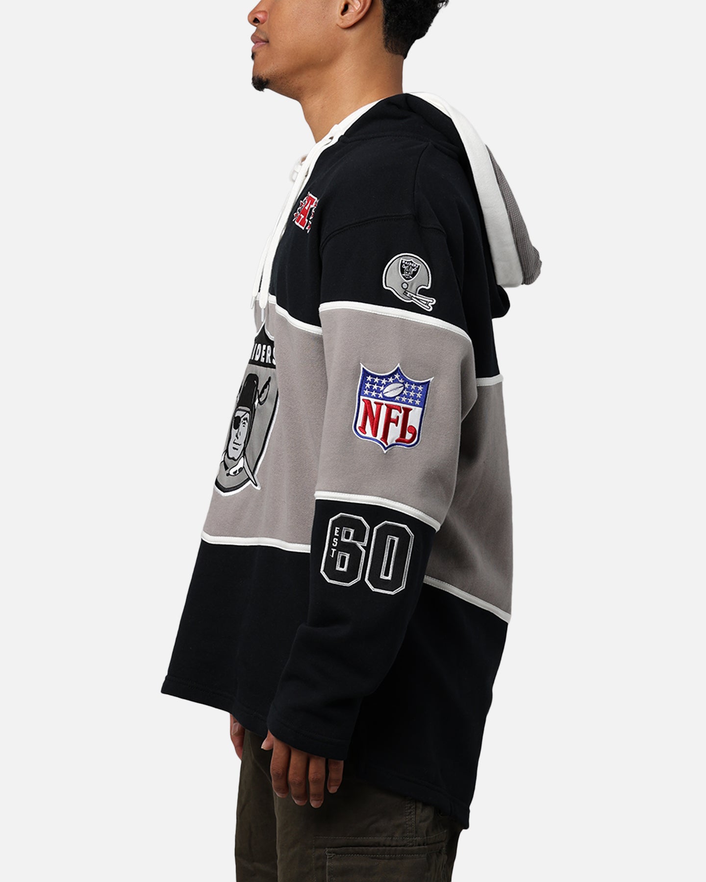 47 Brand Las Vegas Raiders Super Bowl Gridiron Lacer Hoodie - Jet Black NFL Fan Gear for Game Day & Casual Wear