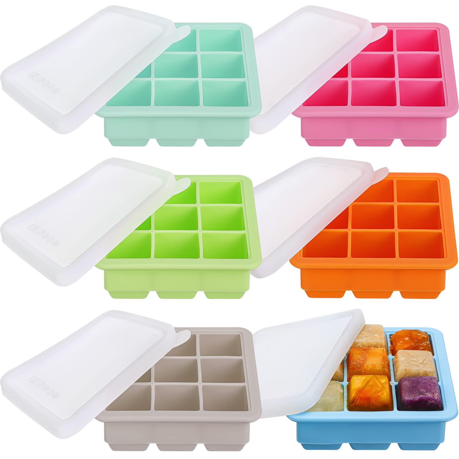 Rtteri Silicone Baby Food Freezer Storage Containers with Lids - BPA-Free Breast Milk & Puree Trays for Infants - Perfect for Homemade Baby Food, Breast Milk Storage & Meal Prep