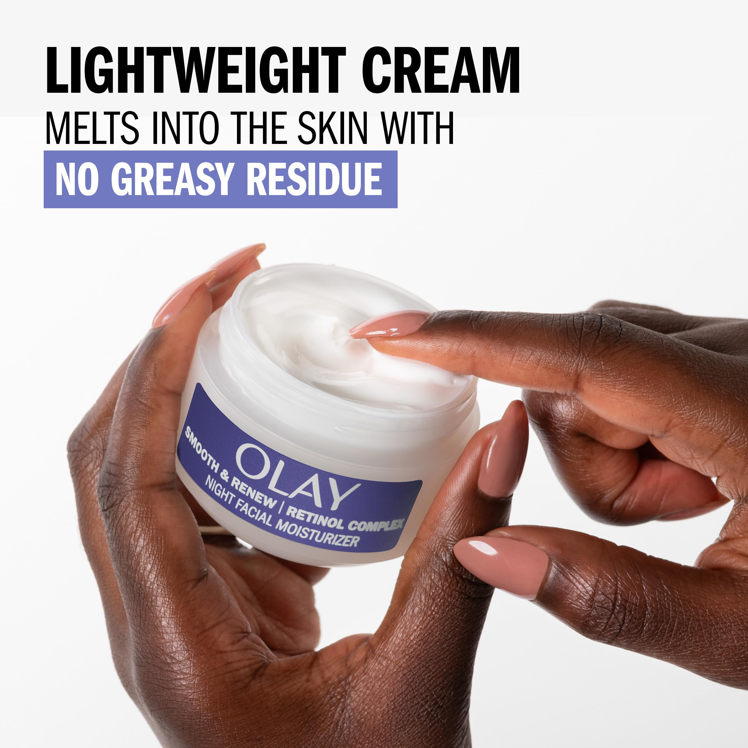 Olay Smooth & Renew Retinol Face Moisturizer - Fragrance Free Night Cream for Fine Lines & Wrinkles with Retinoid Complex, 2 oz Value Size in Recyclable Eco Jar - Anti-Aging Skincare for Women & Men, Perfect for Nighttime Routine & Dry Skin Care