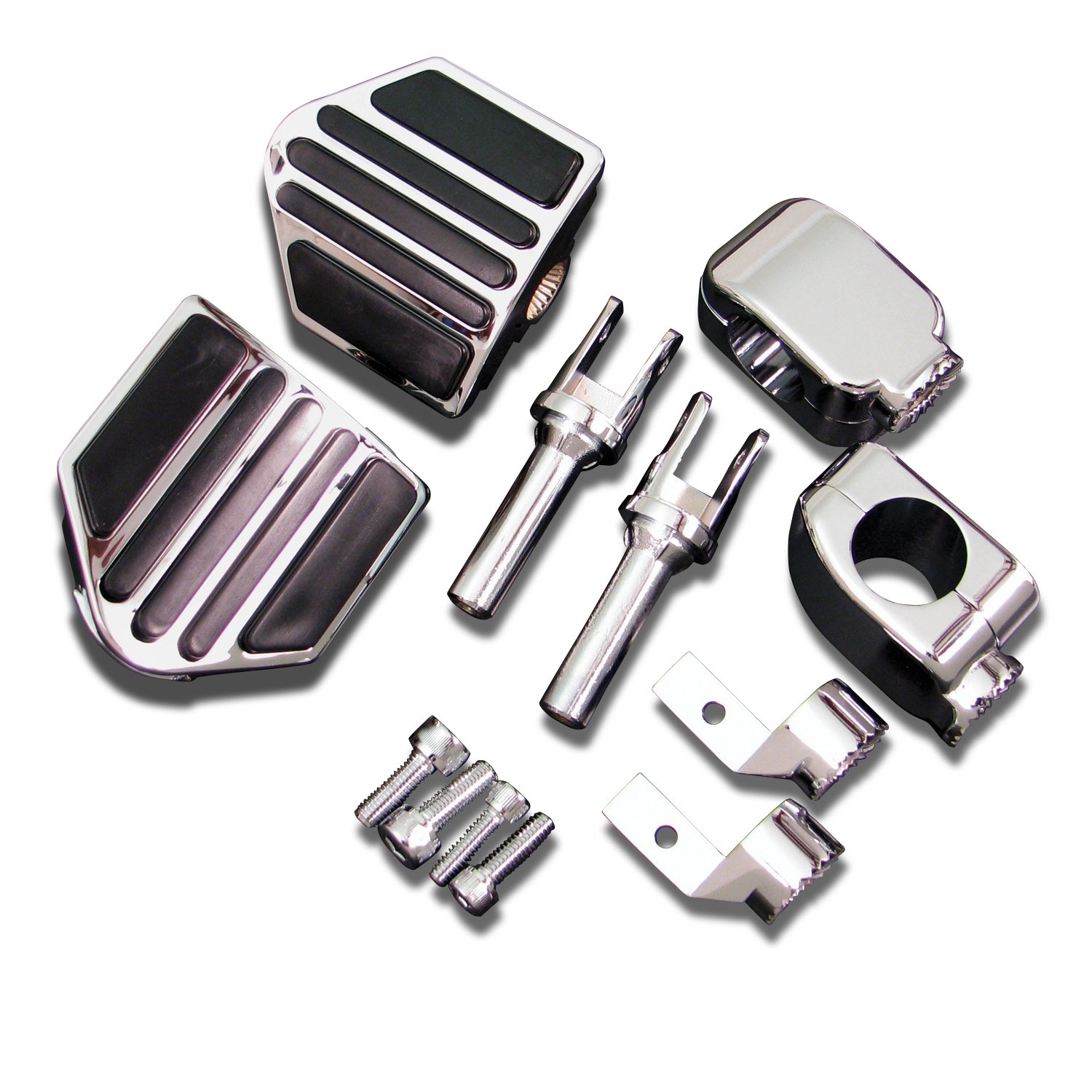 Show Chrome Accessories 21-303R Mini Highway Board System - Compact Motorcycle Footpegs for Harley, Honda & Cruisers - Perfect for Long Rides & Highway Comfort
