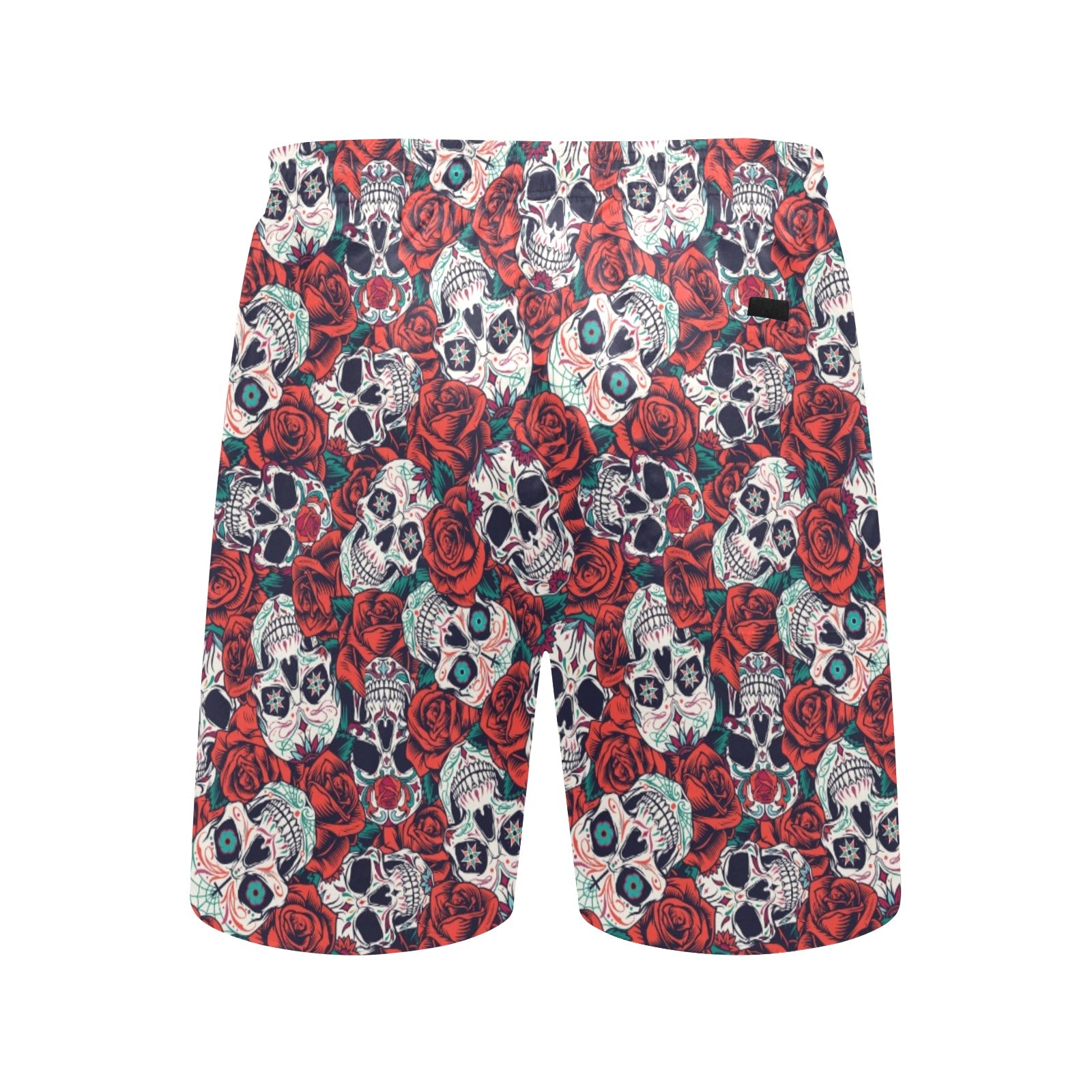 Crazy Skulls and Roses Beach Shorts for Men - Stylish Swim Trunks with Pockets - Perfect for Summer, Pool Party, and Vacation