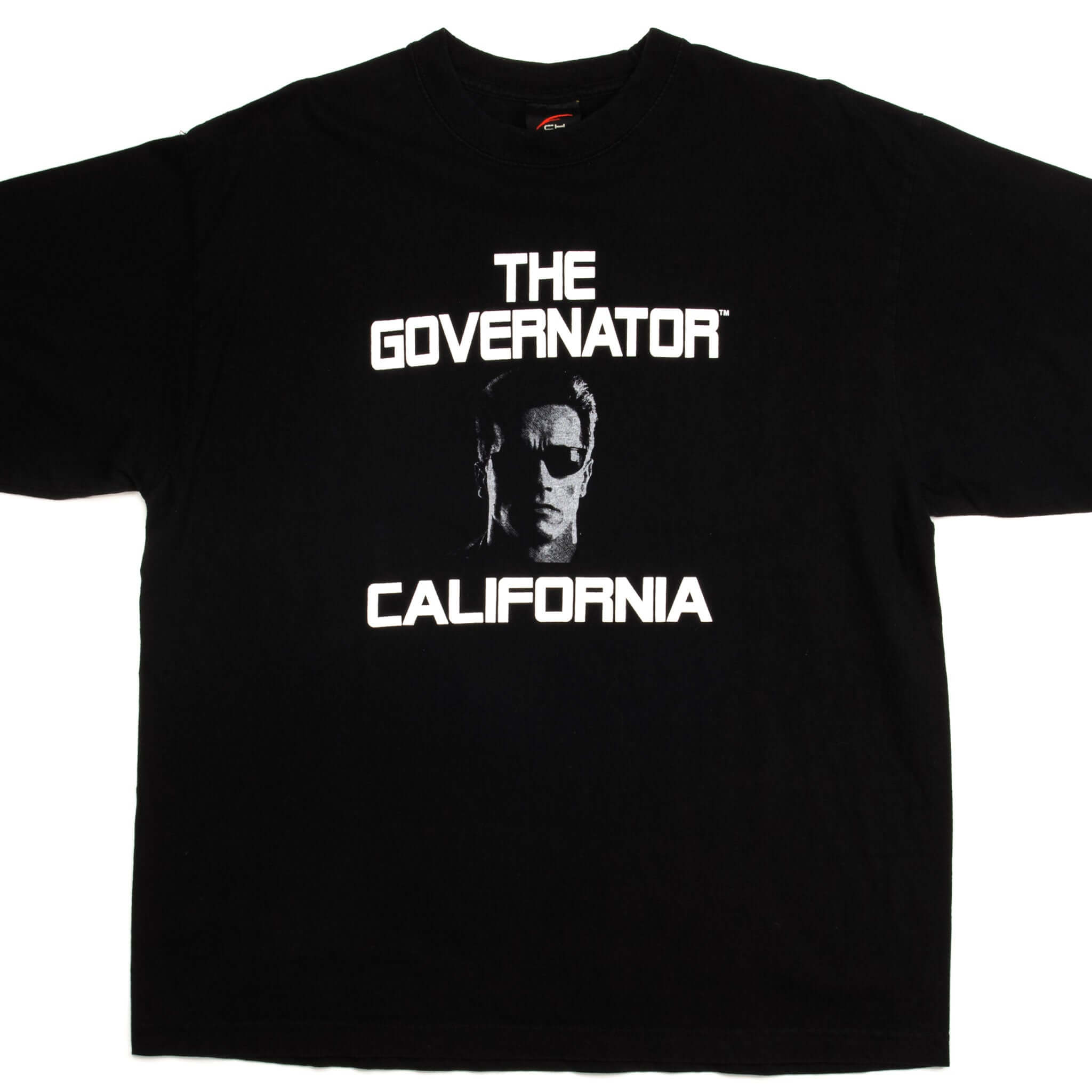 Vintage Arnold Schwarzenegger The Governator Graphic Tee Shirt - Large Size - 90s Retro Movie T-Shirt for Men - Perfect for Casual Wear, Gym, and Pop Culture Fans