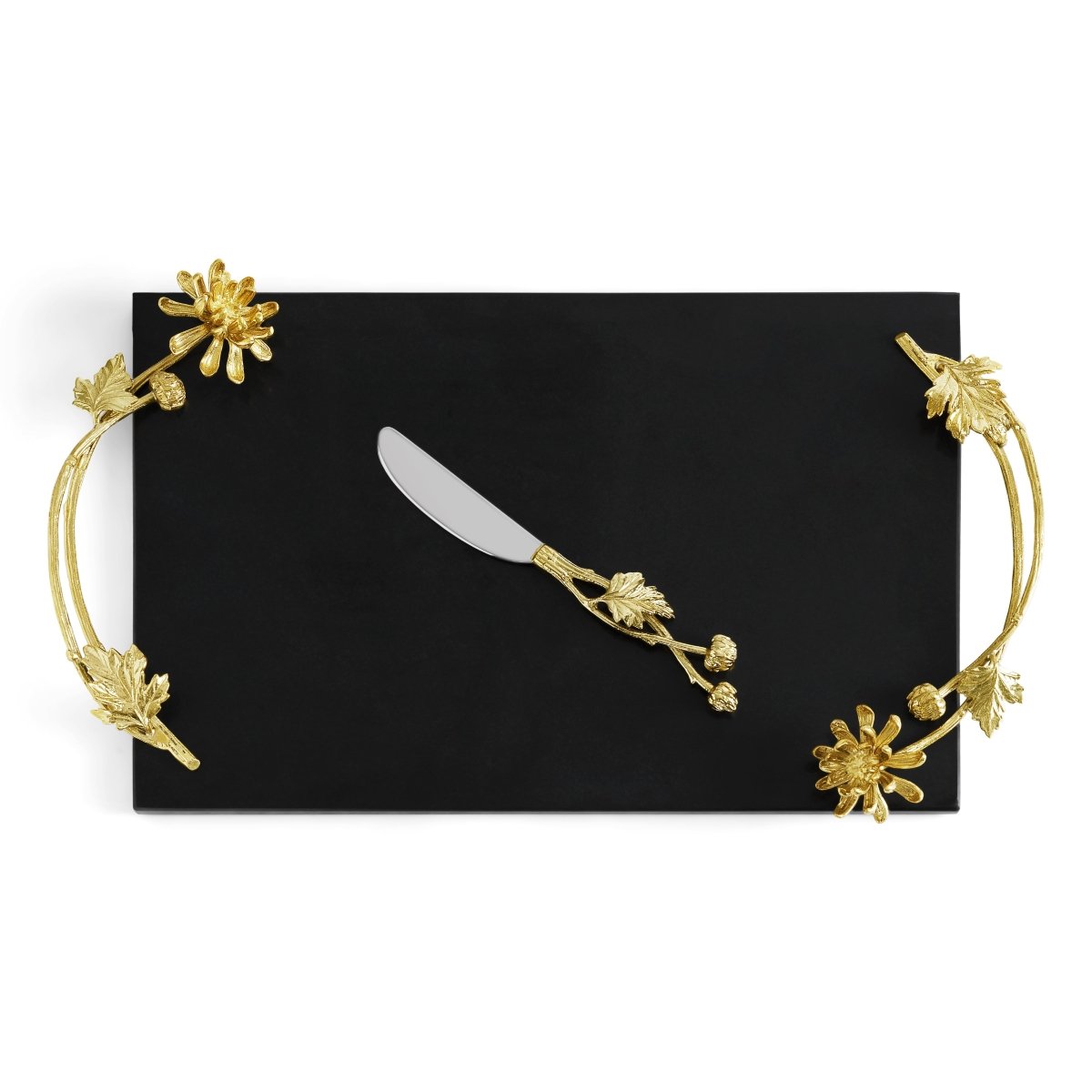Premium Dahlia Cheese Board Set with Knife - Elegant Serving Tray for Cheese, Charcuterie & Appetizers - Perfect for Dinner Parties, Wine Tasting & Entertaining Guests