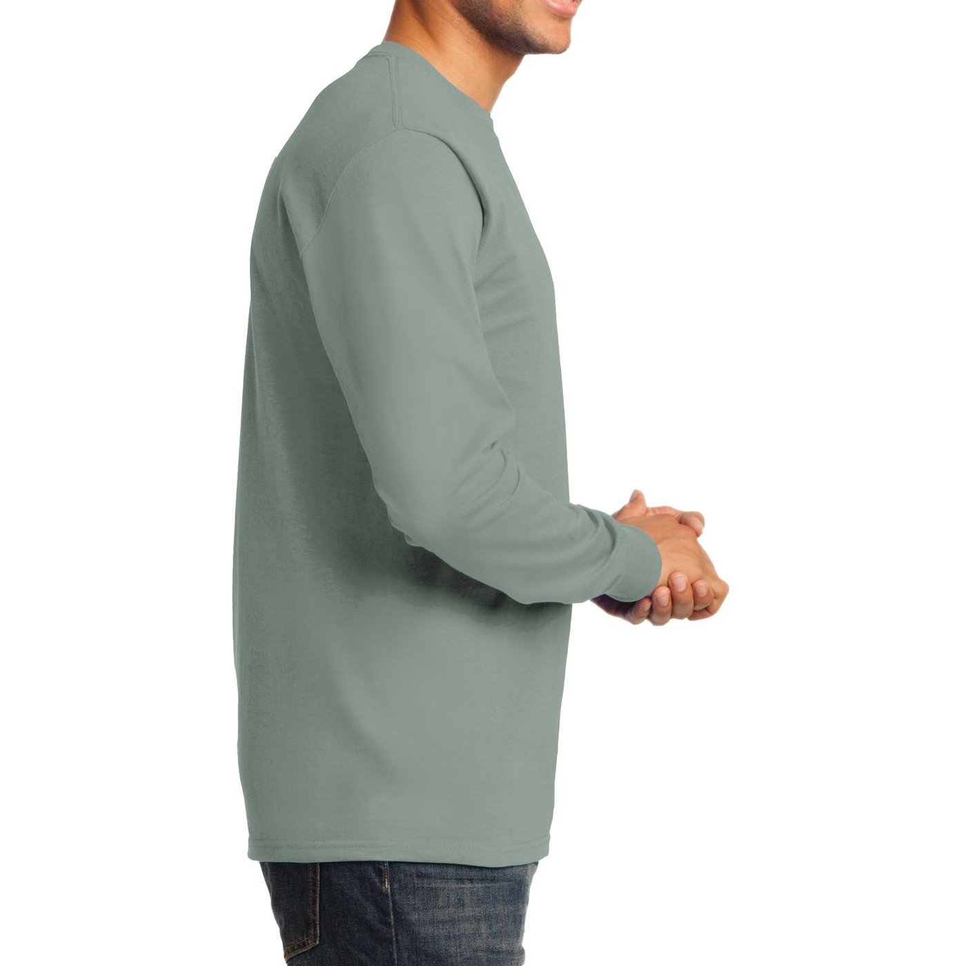 Premium Men's Long Sleeve Essential T-Shirt - Soft Cotton Crewneck Basic Tee for Casual Wear & Layering | Perfect for Everyday Comfort, Work & Outdoor Activities