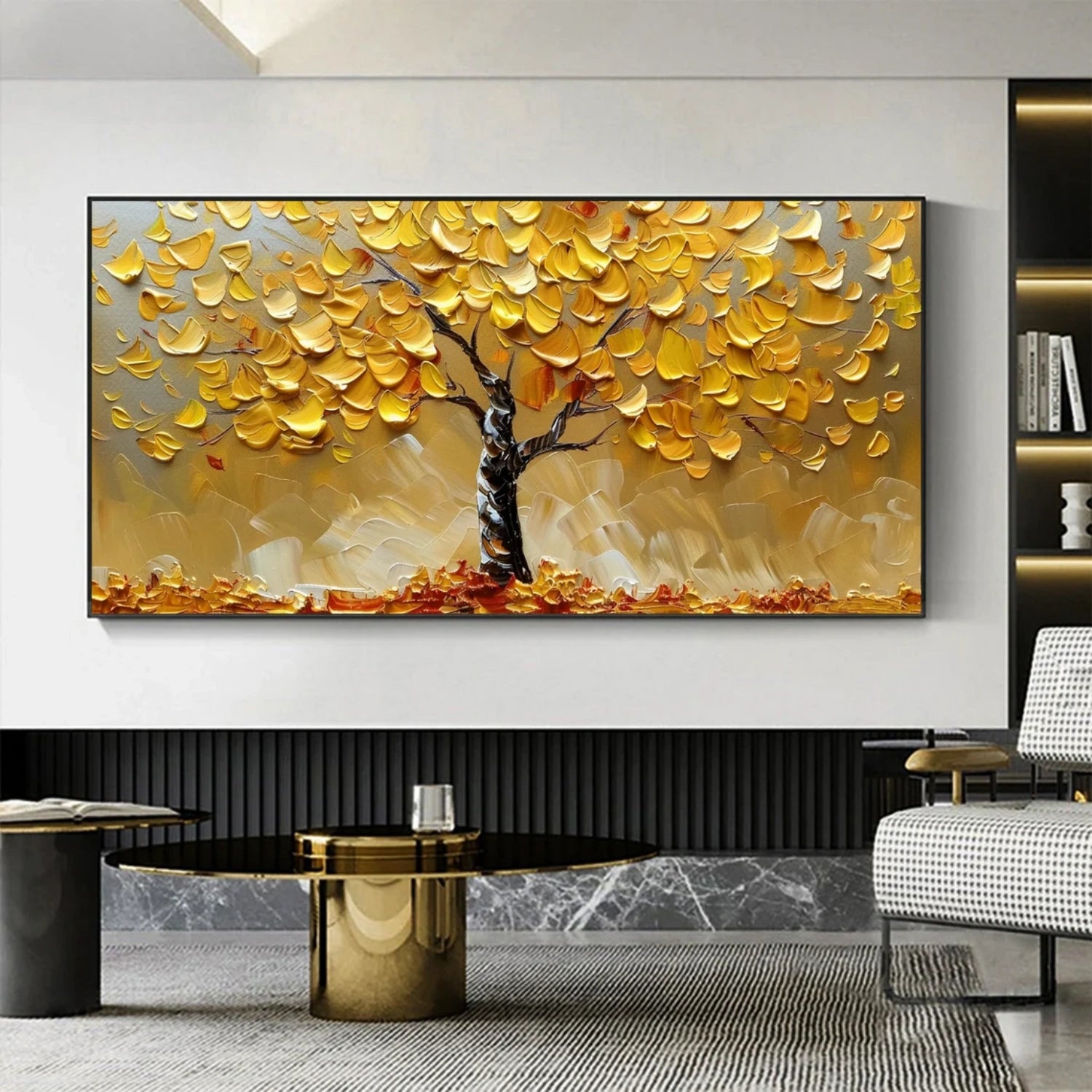 Flower and Tree Painting #FT 194 - Handmade Canvas Wall Art for Home & Office Decor | Perfect for Living Room, Bedroom, or Gift