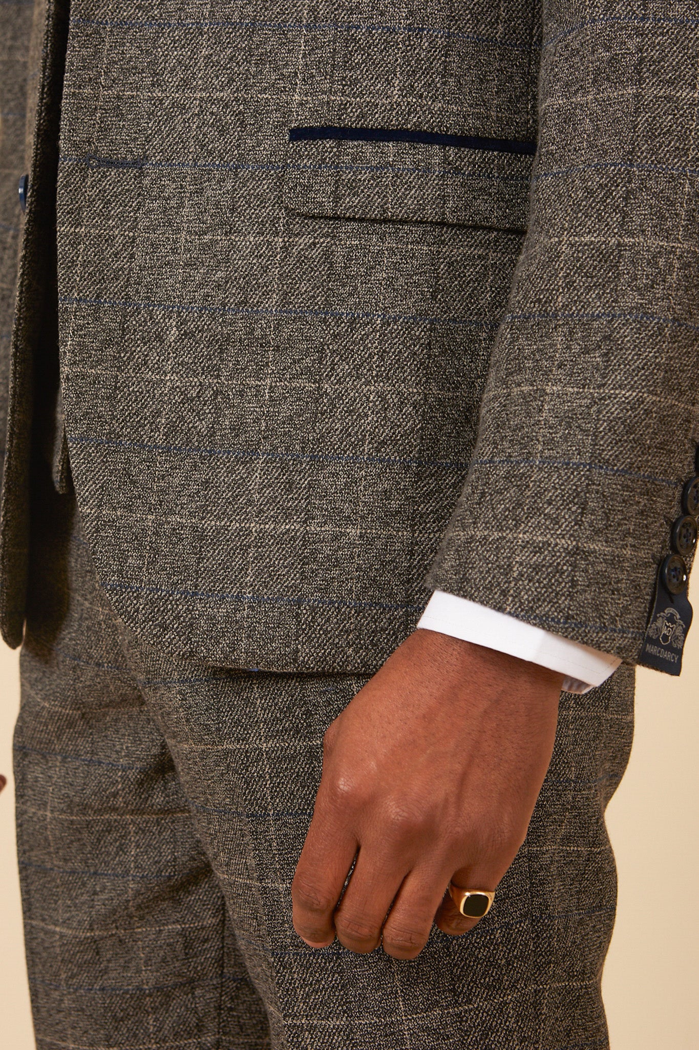 SCOTT Grey Tweed Check Three Piece Suit for Men | Classic Business Formal Attire | Perfect for Weddings, Office Meetings & Special Occasions