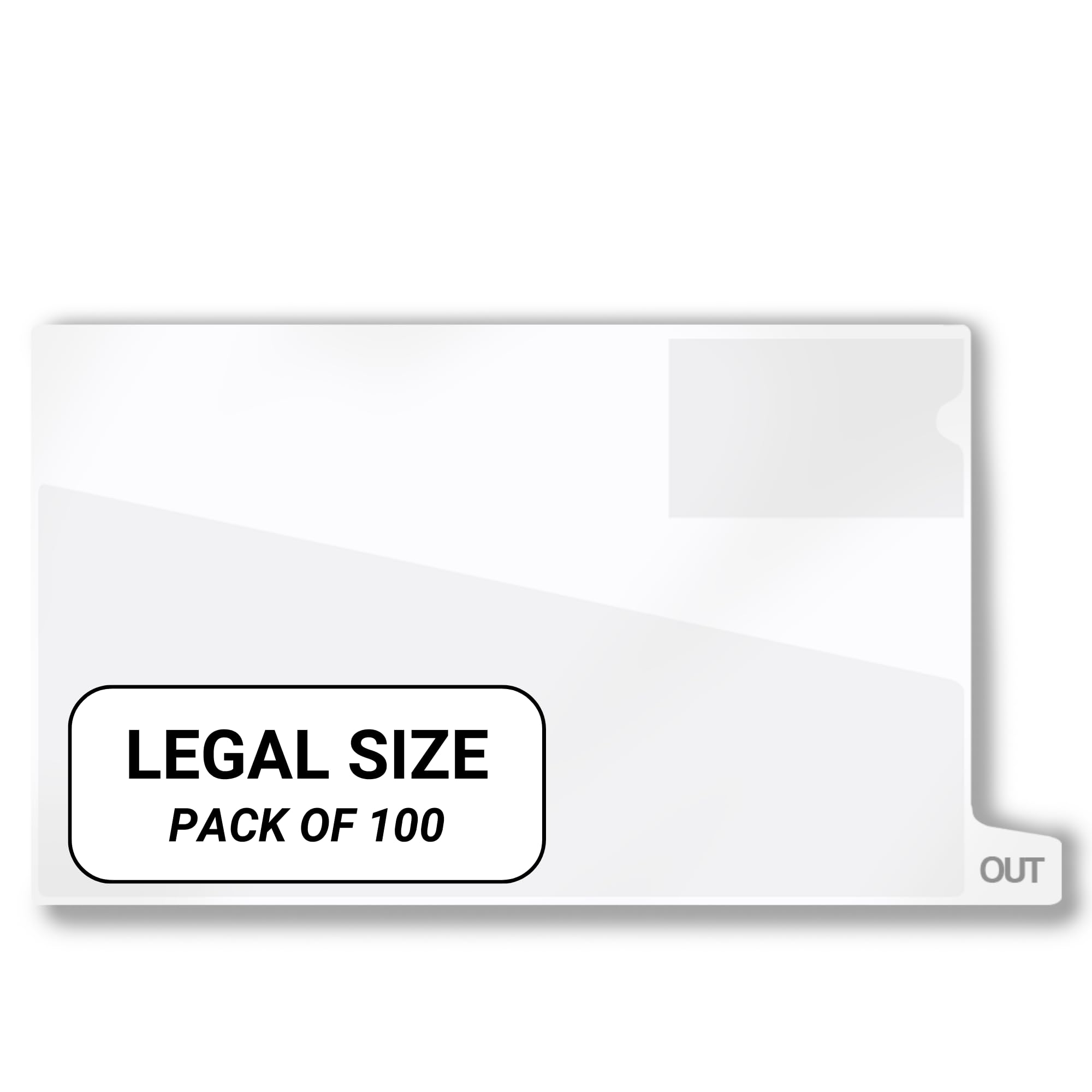 Vinyl File Folders with Diagonal Cut Front Pocket & Top Slip Pocket - Legal Size 9x16 Inches, White (100/Box) - Perfect for Office Organization, Document Storage, and Legal Paperwork