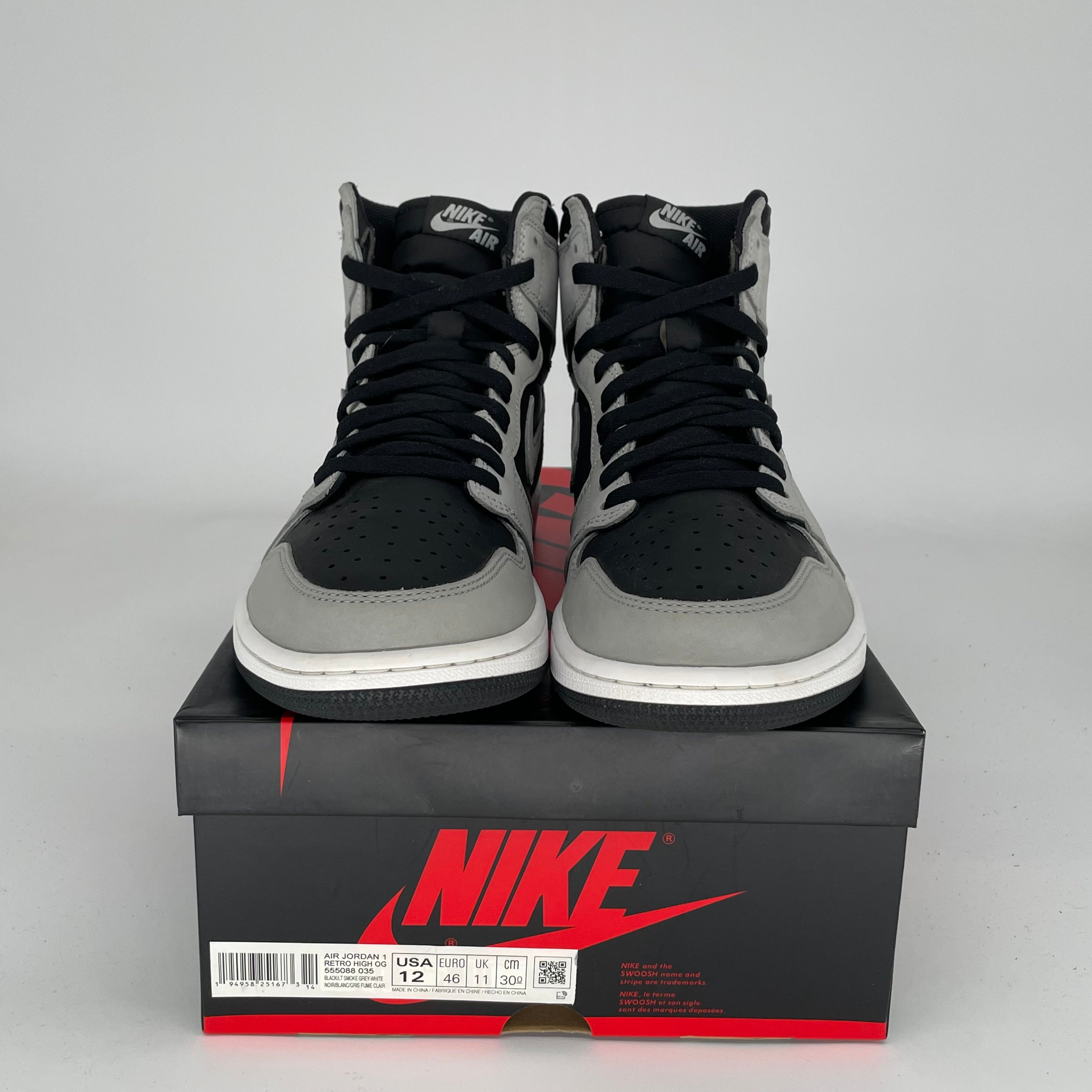 Original Title: AIR JORDAN 1 SHADOW 2.0 SIZE 12 555088 035   Optimized Title: **Air Jordan 1 Shadow 2.0 Sneakers - Men's Size 12 (555088-035) - Retro High-Top Basketball Shoes for Casual Wear & Street Style**