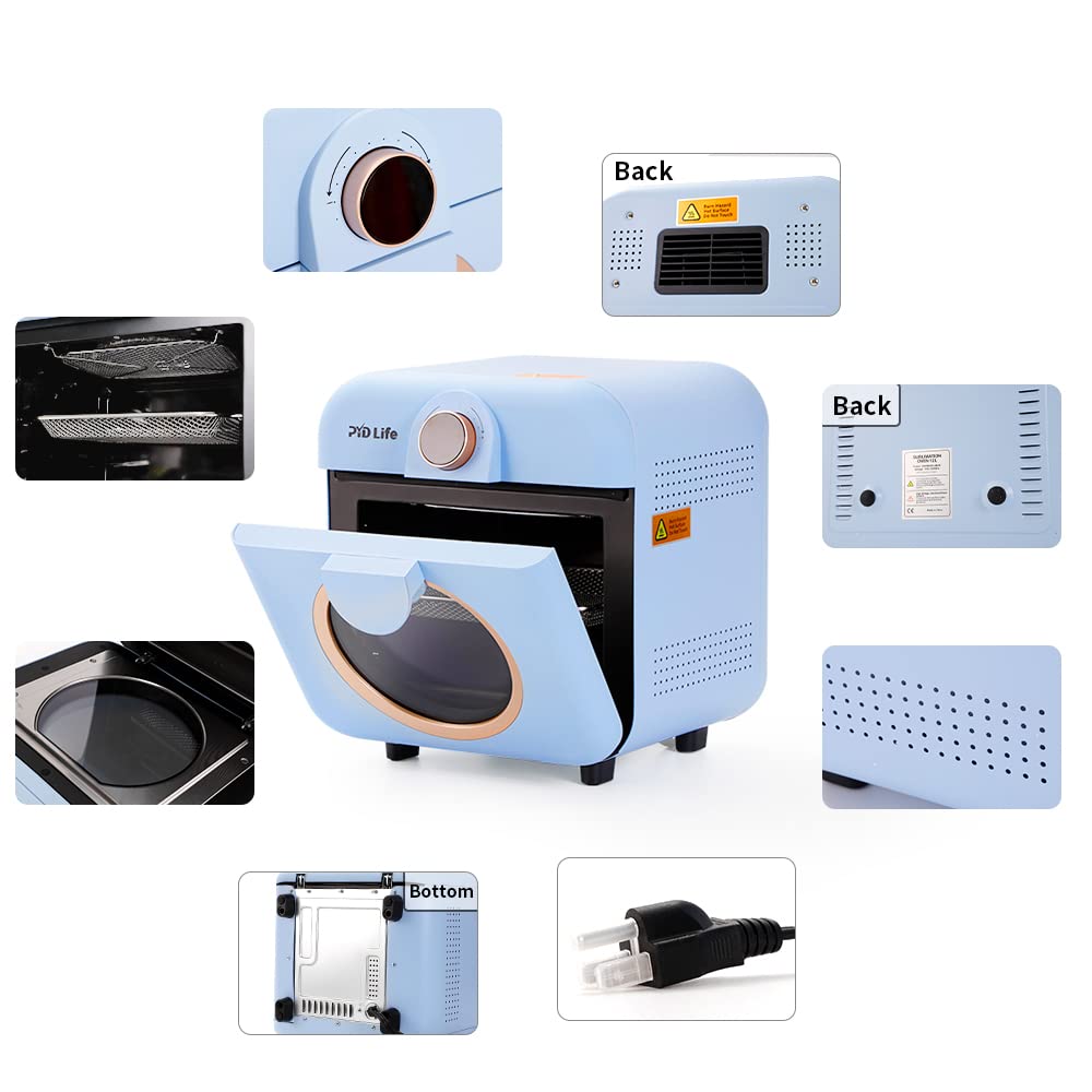PYD Life 12L Mini Sublimation Oven Machine 110V 1600W - Light Blue Heat Press for Sublimation Printing on Mugs, Tumblers, Cups & Water Bottles | Perfect for DIY Crafts, Small Business & Home Use